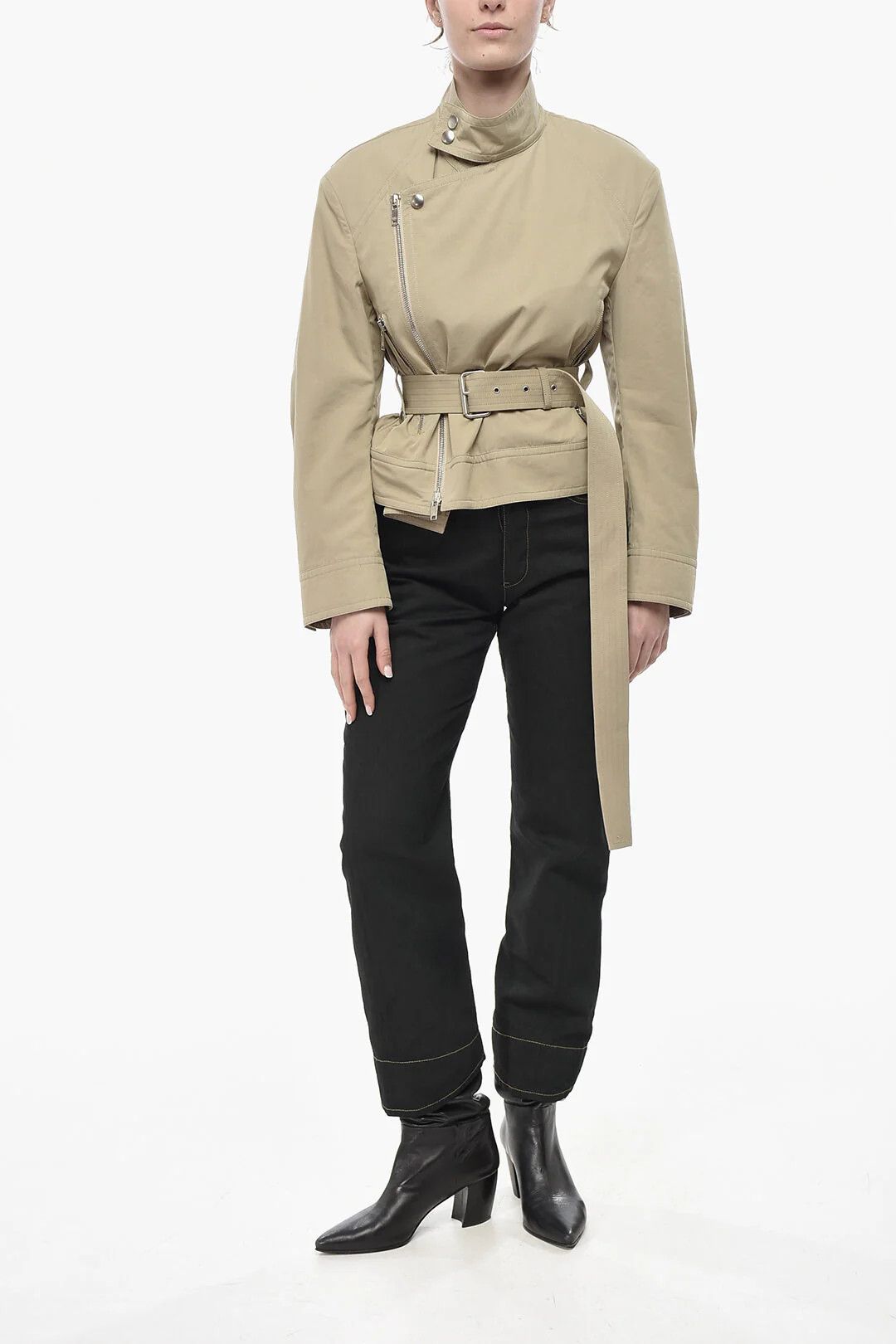 Bottega Veneta og1mm0426 Cotton-Blend Jacket in Beige Size XS / US 0-2 / IT 36-38 - 4 Thumbnail