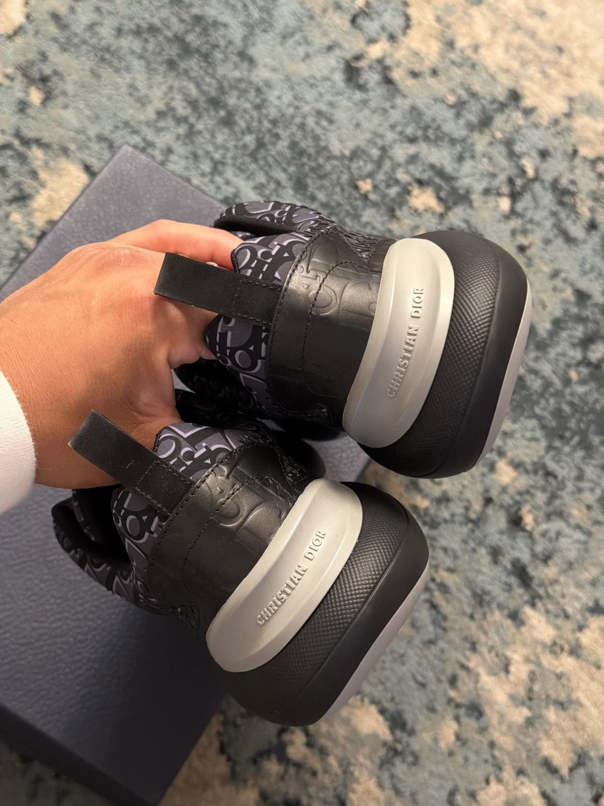 Dior Dior B24 Monogram Oblique Black Sneaker 44 (11US) Brand New Size US 12 / EU 45 - 5 Thumbnail