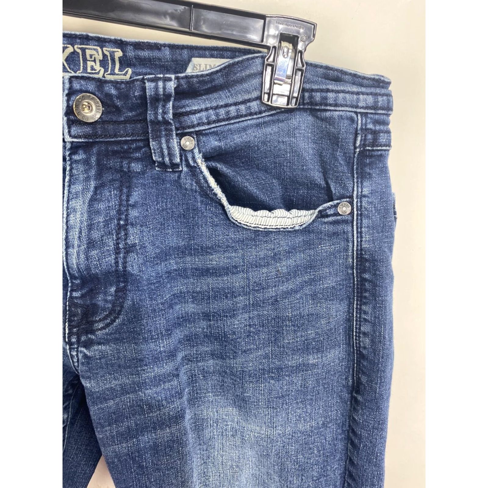 Denime TK Axel Slim Stretch Boot Cut Jeans Mens 32x30 Light Blue Denim Wash Pants Slim Fit 5-Pocket Zip Button Regular Rise Mid Modern Size US 32 / EU 48 - 2 Thumbnail