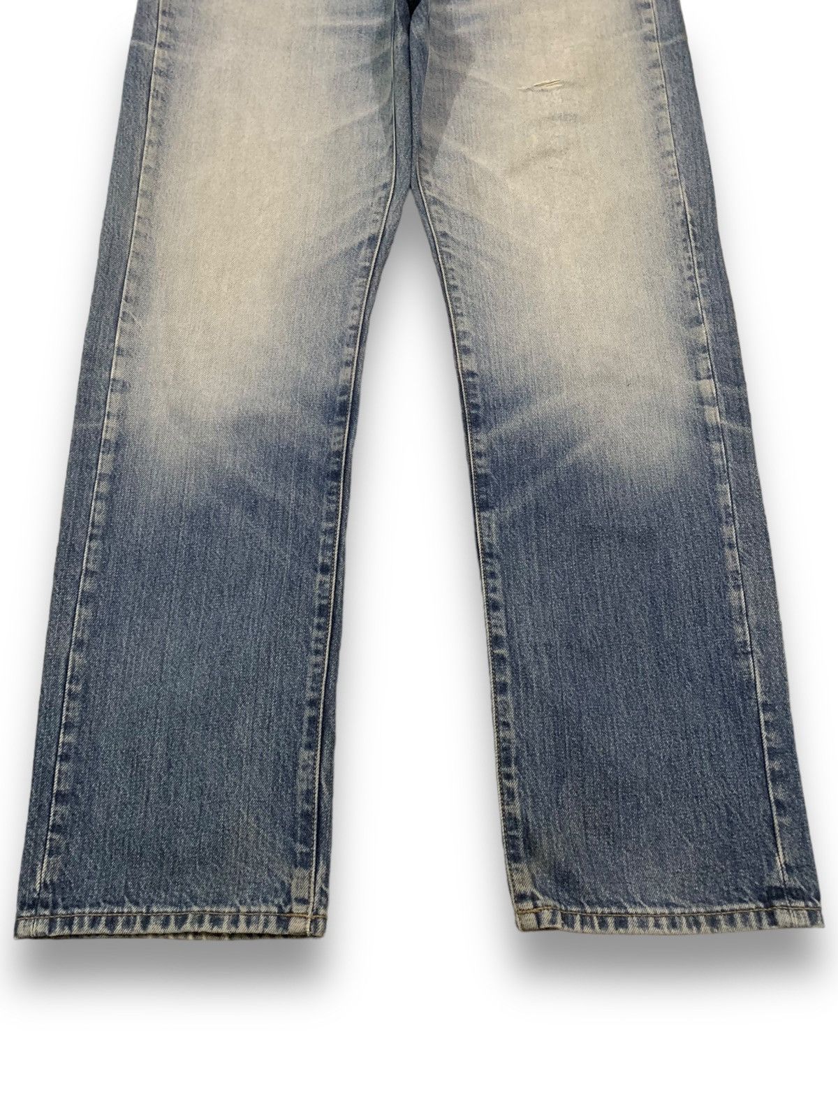 Jun Takahashi Vintage Y2K Uniqlo Blue Wash Regular Straight Ripped Jeans Size US 34 / EU 50 - 7 Thumbnail