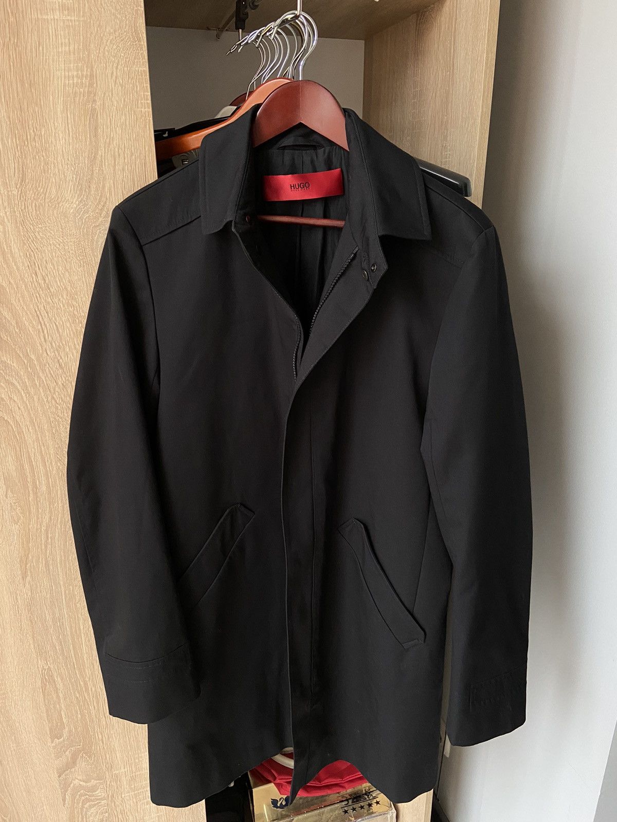 image of Avant Garde x Hugo Boss Vintage Hugo Boss Long Coat in Black, Men's (Size Medium)