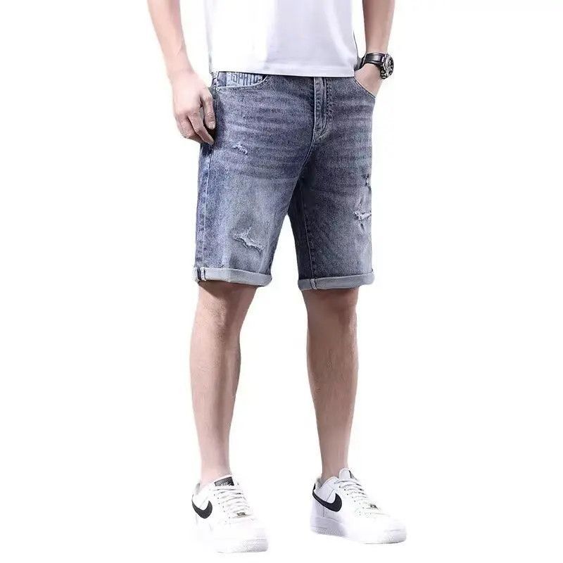 Japanese Brand Retro ripped straight leg denim shorts Size US 32 / EU 48 - 5 Thumbnail