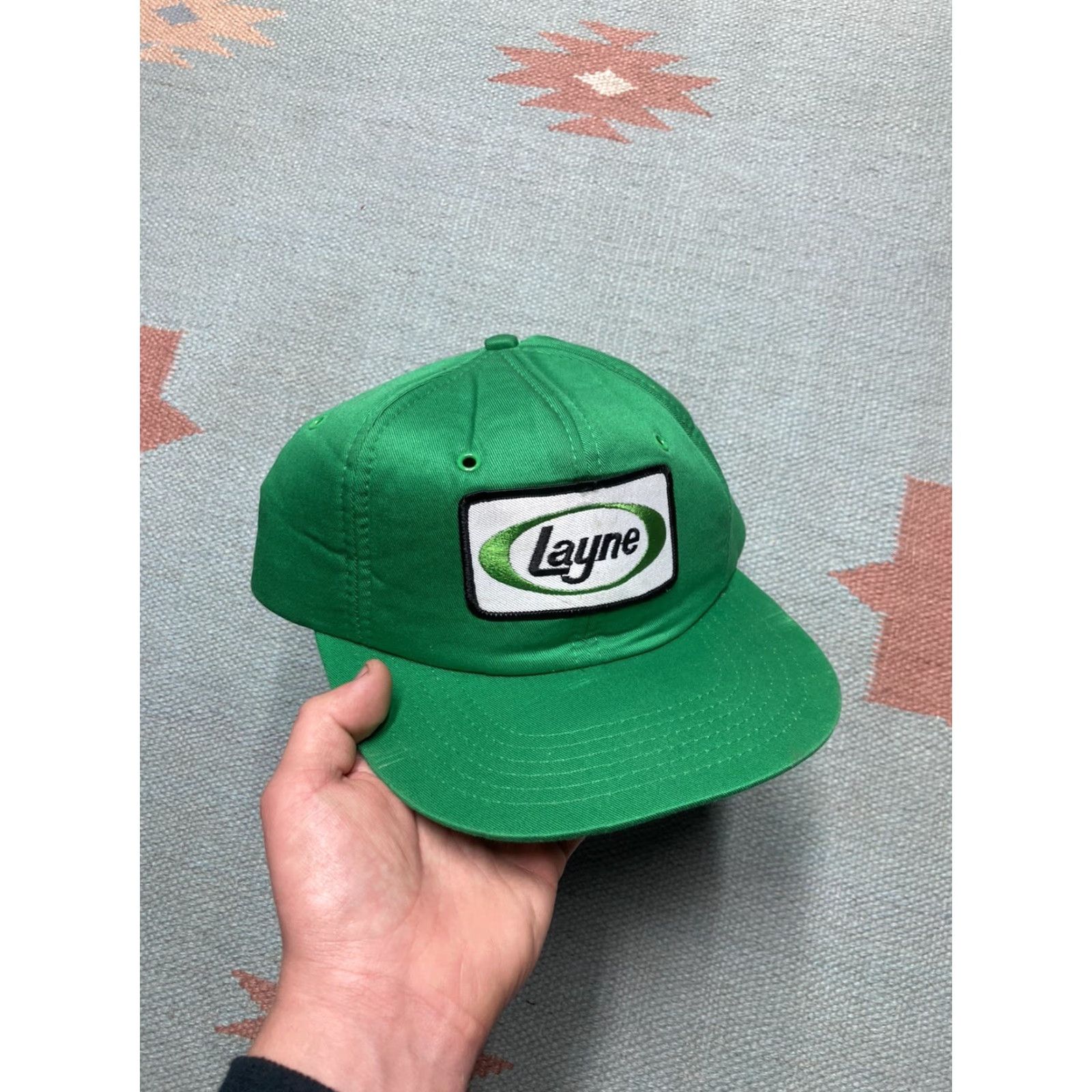 Vintage VINTAGE SnapBack hat cap Layne patch granite construction green adjustable Men Adjustable Green Snapback Hats Size ONE SIZE - 2 Thumbnail