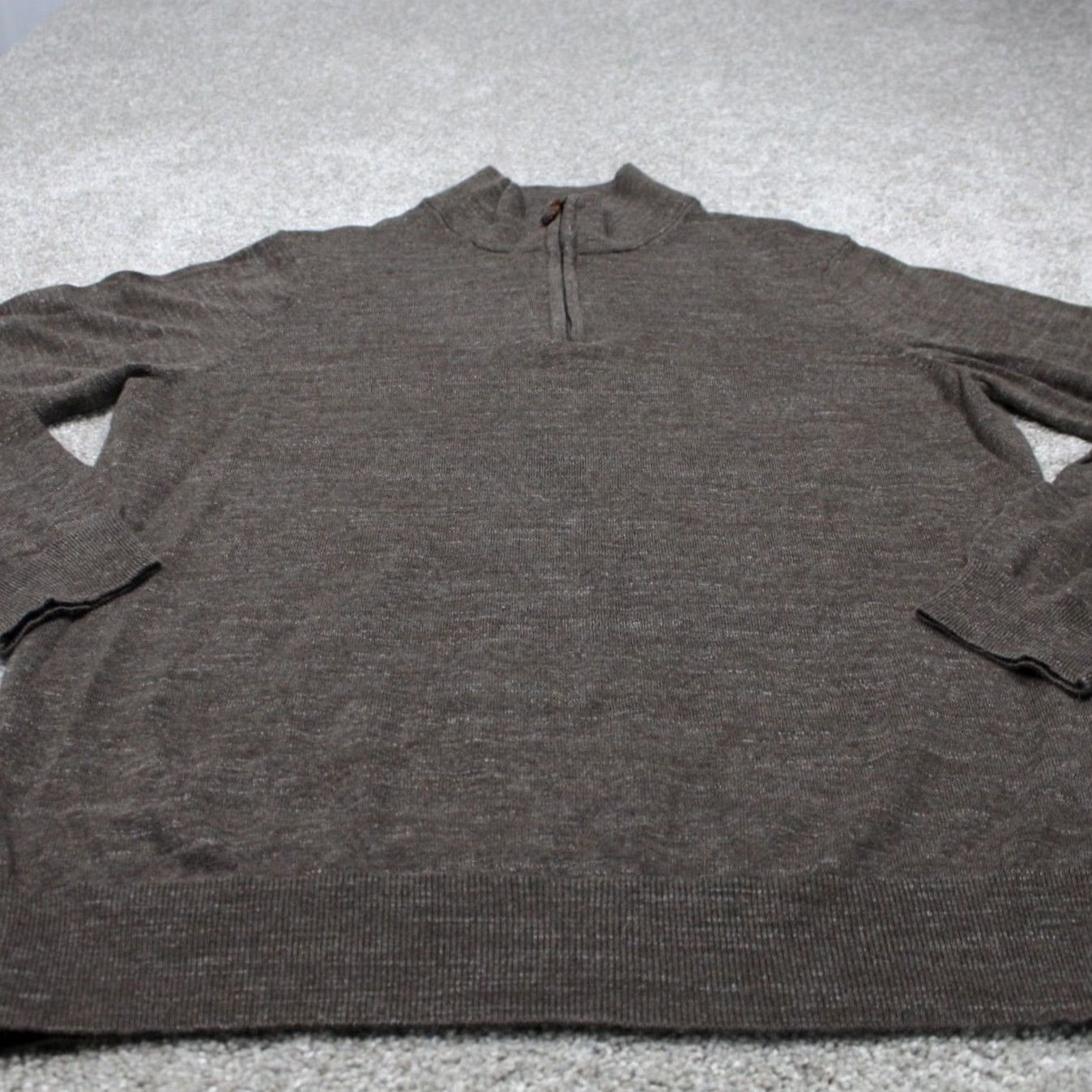 Jos. A. Bank Jos A. Bank Sweatshirt Mens Large Brown 1/4 Zip Cotton L/S Pullover Sweater Size US L / EU 52-54 / 3 - 2 Thumbnail