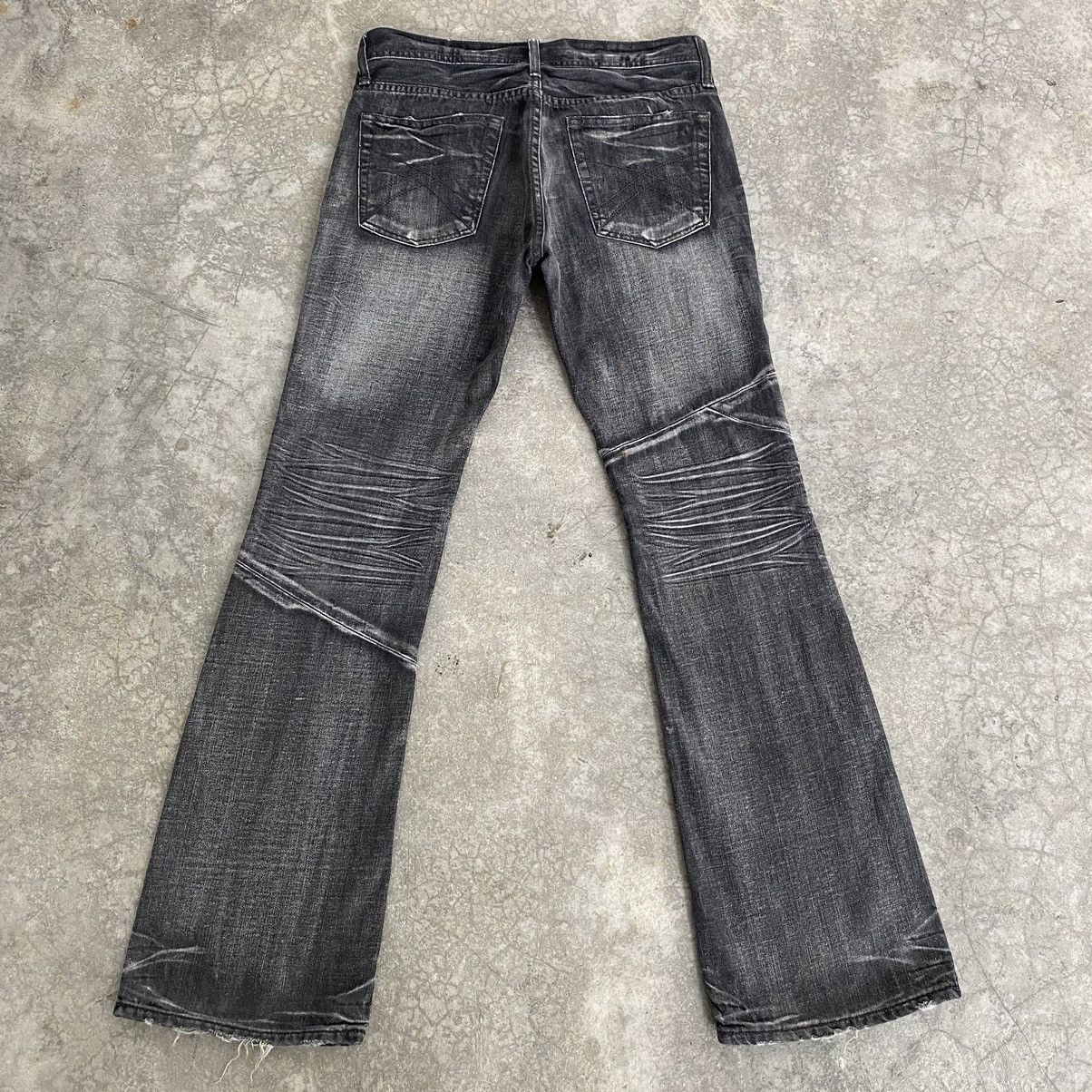 Japanese Brand Edge Rupert Japan Washed Grey Panelled Flared Jeans Size US 30 / EU 46 - 12 Thumbnail