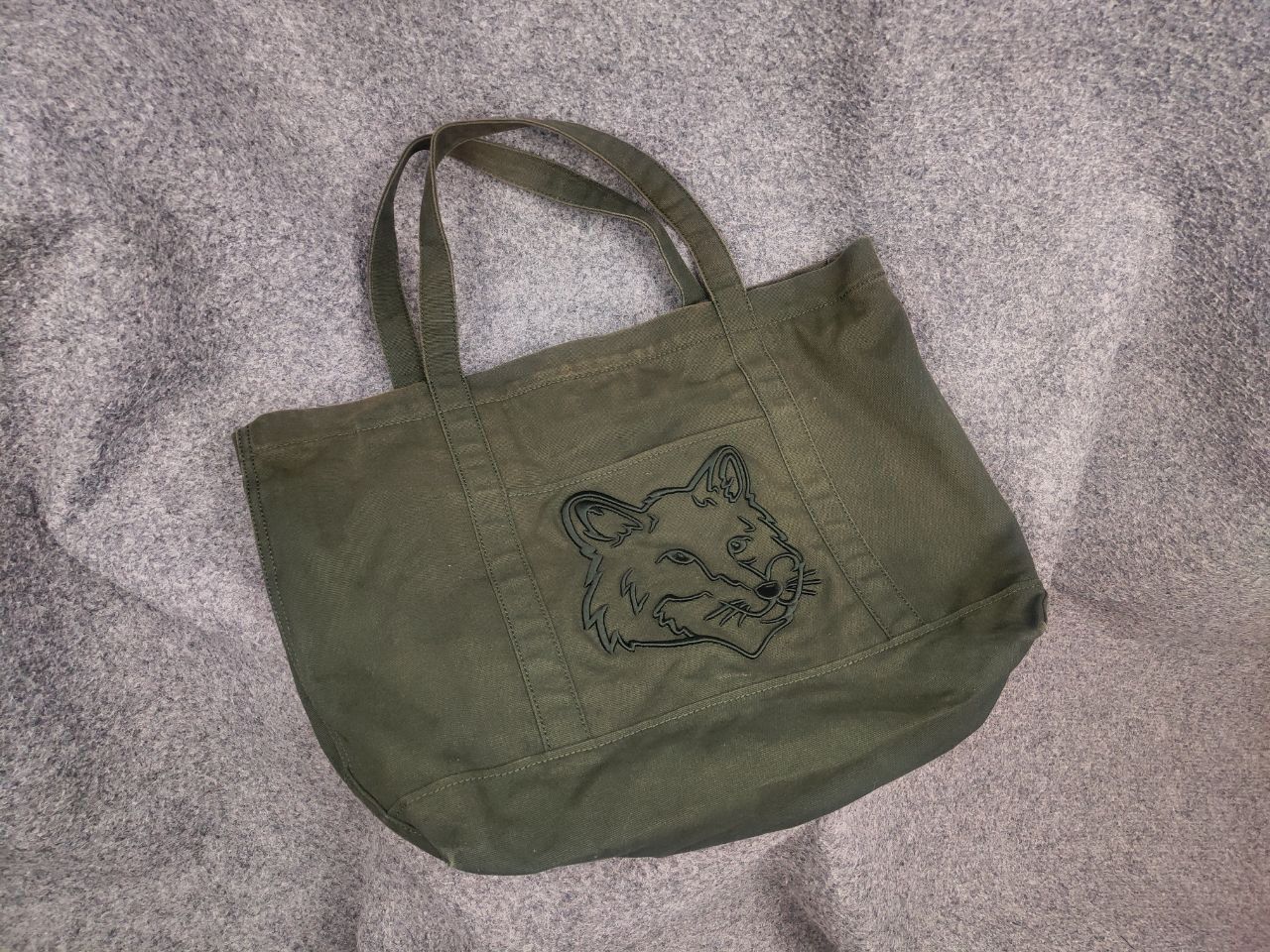 Maison Kitsune Maison Kitsuné Tote Fox Shopper Zip Bag Green Faded Color Size ONE SIZE - 22 Thumbnail