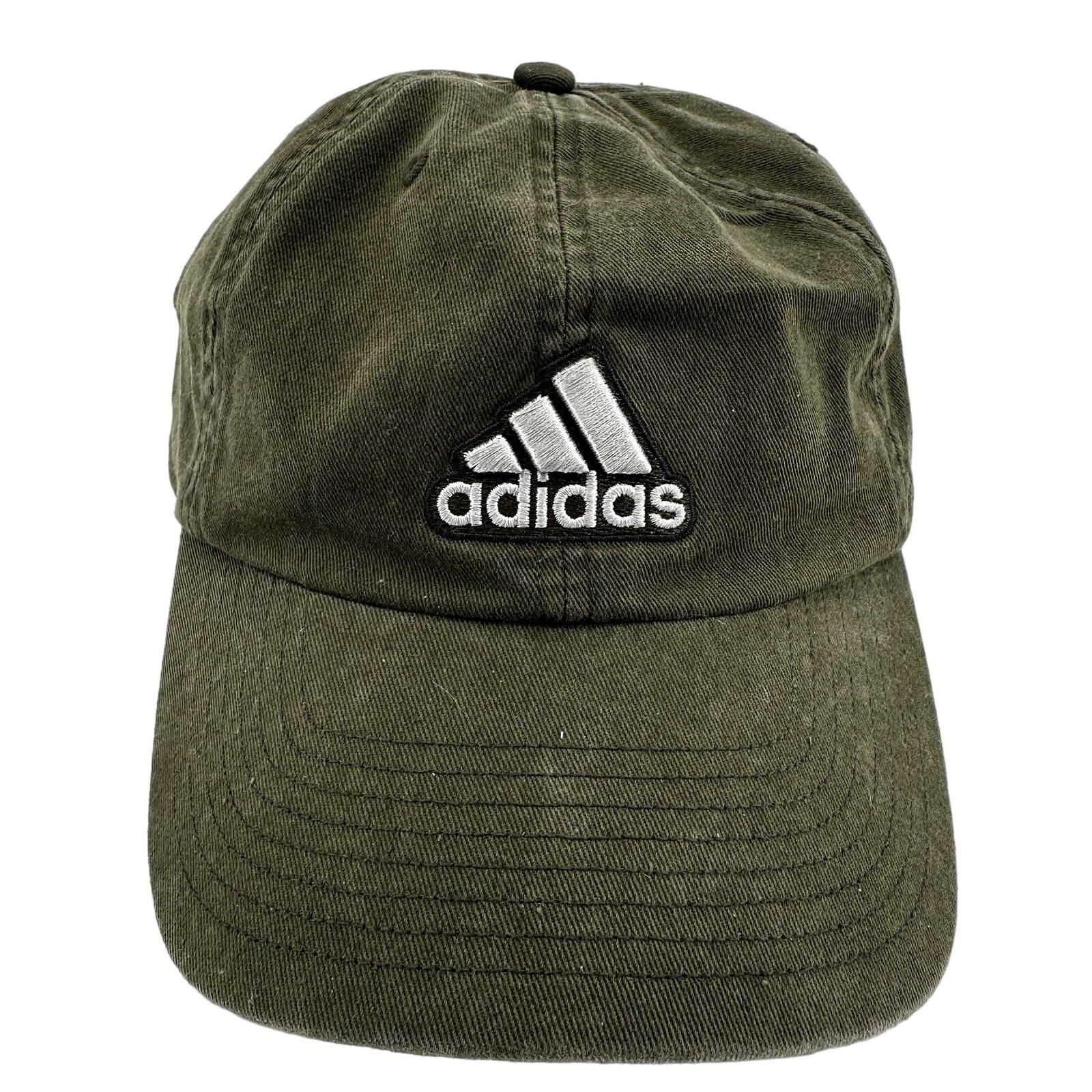 Adidas Adidas 3 Striped Baseball Cap Embroidered Adjustable Olive Size ONE SIZE - 1 Thumbnail