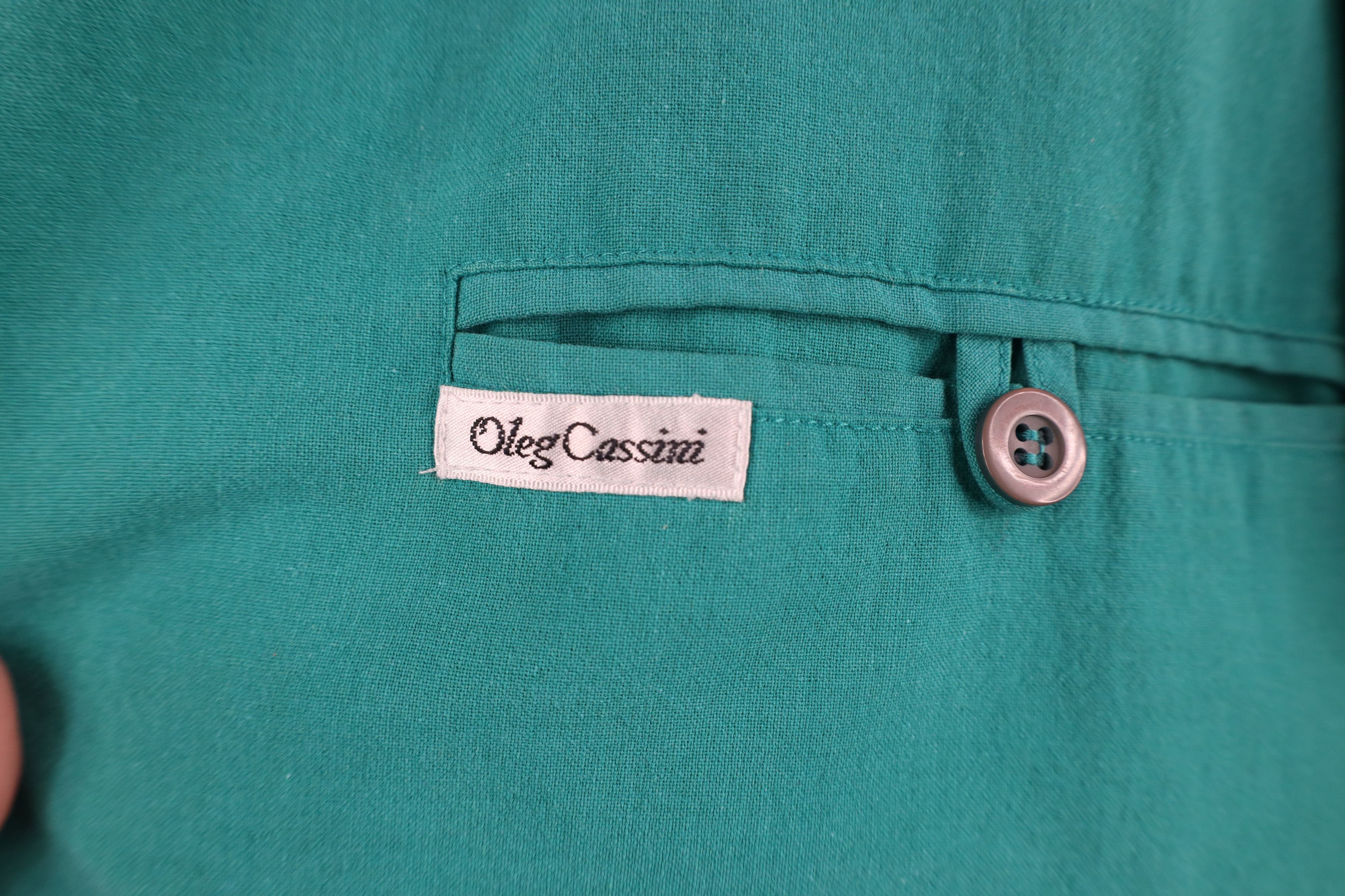 Oleg Cassini Vintage 70s 80s Oleg Cassini Spell Pullover Polo Shirt Teal Size US L / EU 52-54 / 3 - 4 Thumbnail