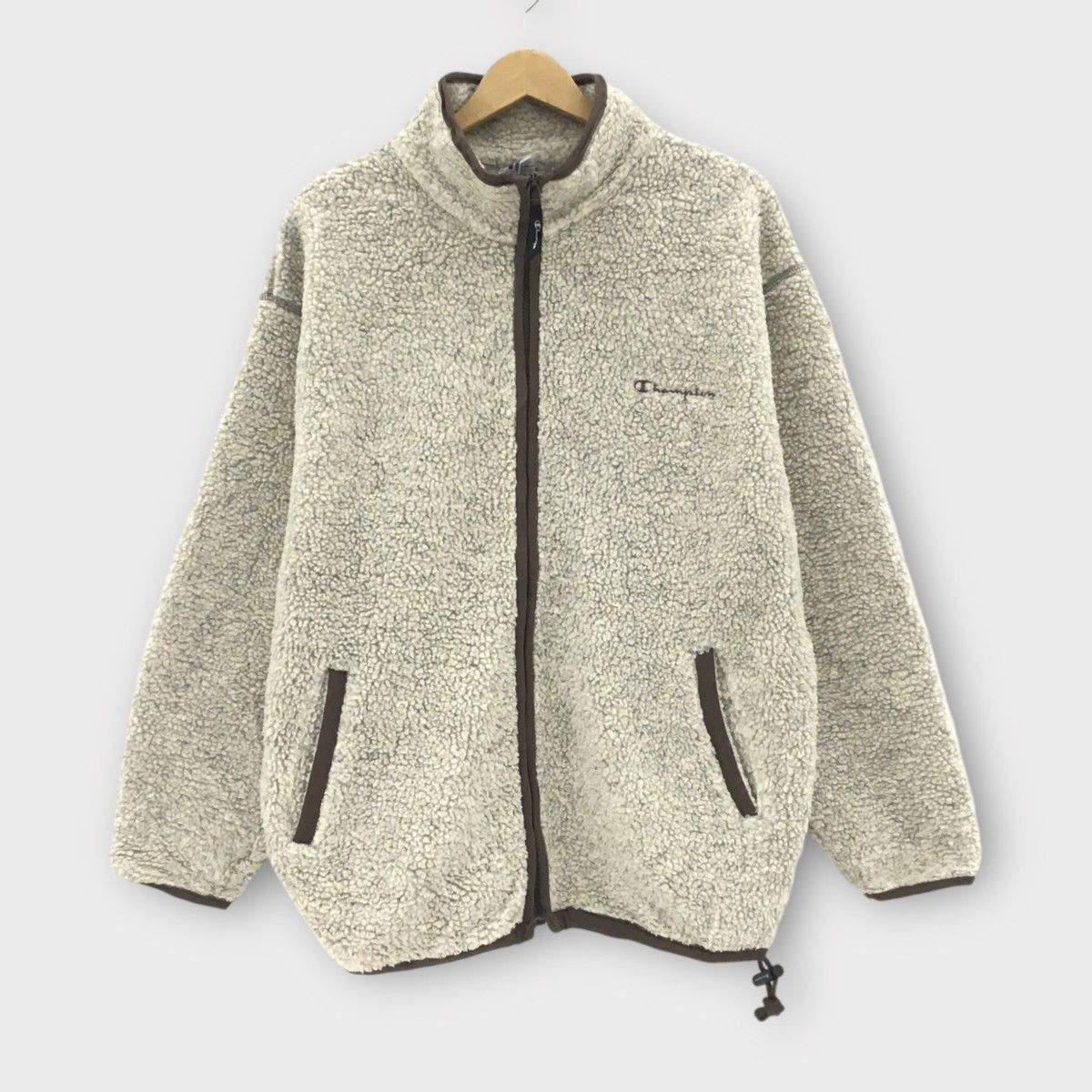 Champion × Vintage Vintage Champion Sherpa Fleece Zipper Jacket Size US L / EU 52-54 / 3 - 1 Thumbnail