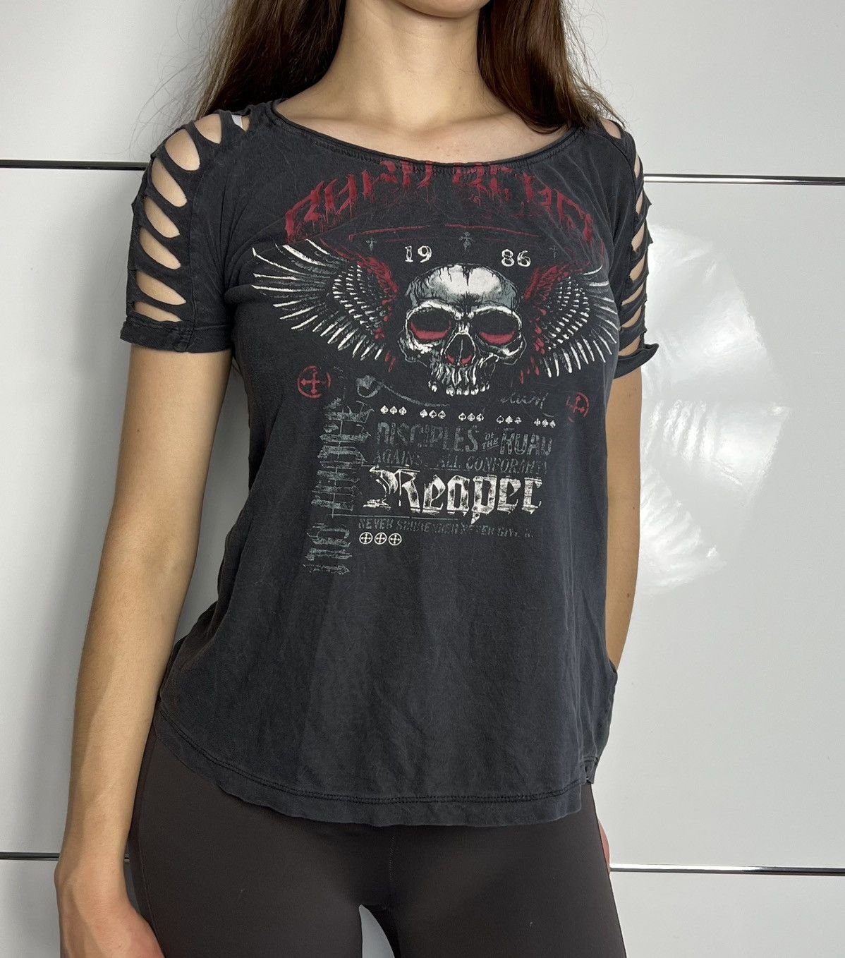 Affliction Tshirt Rock Rebel Affliction Skull Koszulka Size M / US 6-8 / IT 42-44 - 1 Thumbnail