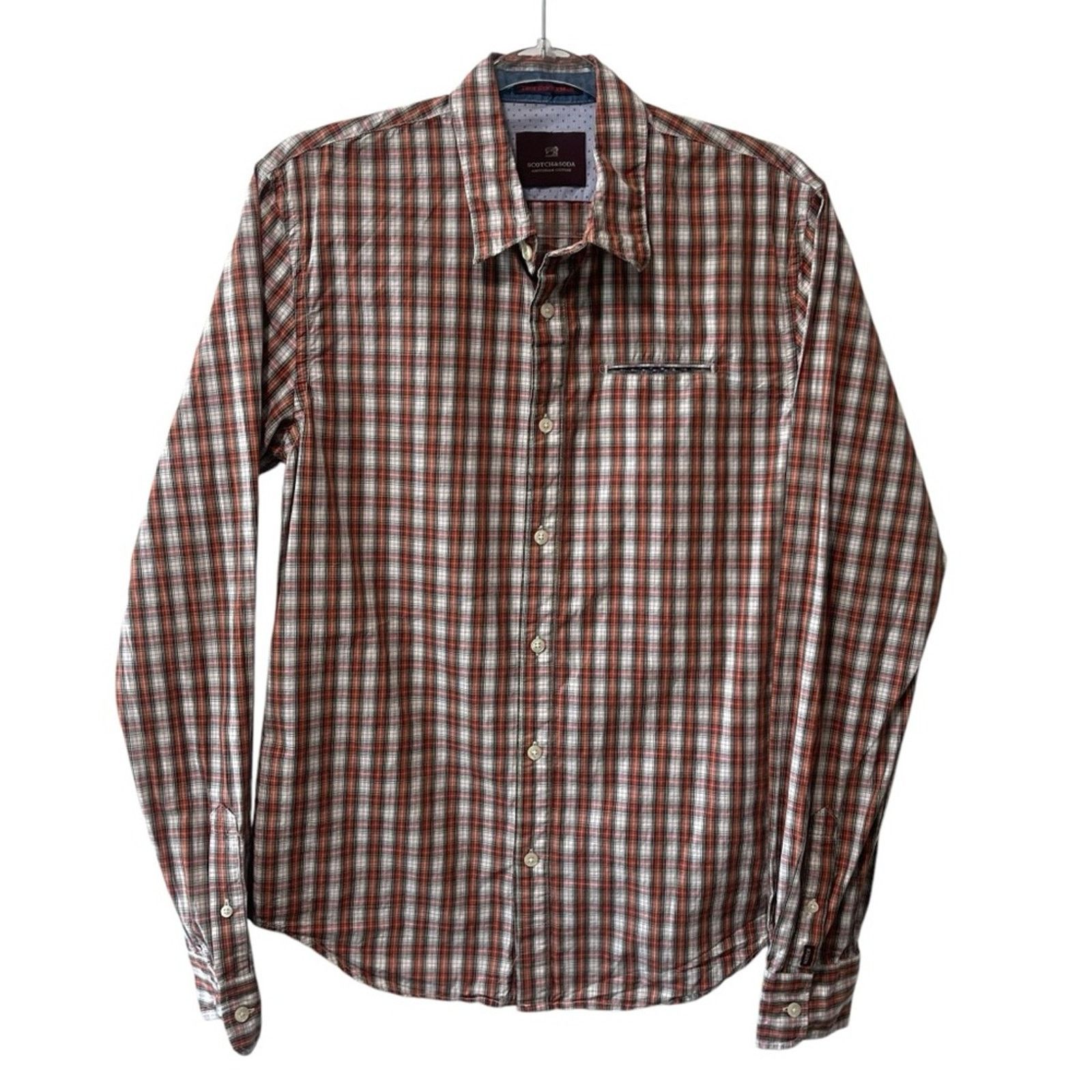 Scotch & Soda Scotch & Soda LS Collared Button Up Plaid Shirt Red Multi M Size US M / EU 48-50 / 2 - 5 Thumbnail