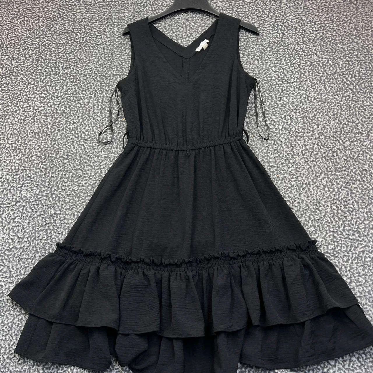 Calvin Klein Calvin Klein A-Line Dress Women 6 V-Neck Ruffled Sleeveless Size M / US 6-8 / IT 42-44 - 1 Thumbnail