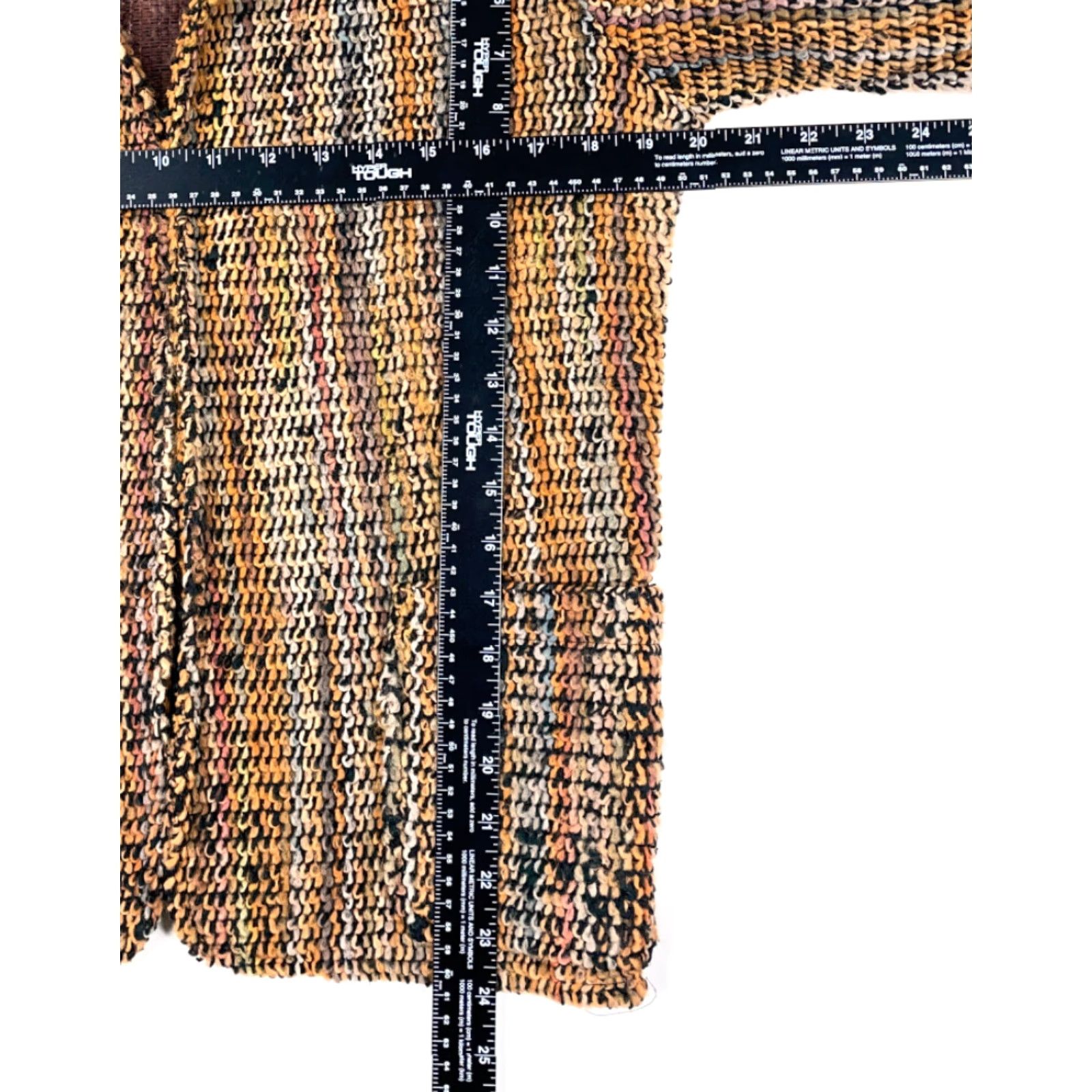 Vintage VTG 90s Orange Brown Deep Pile Cardigan Blazer Women's 12 Made USA Textured Fire Islander Knit Cardigan Size XL / US 12-14 / IT 48-50 - 6 Thumbnail
