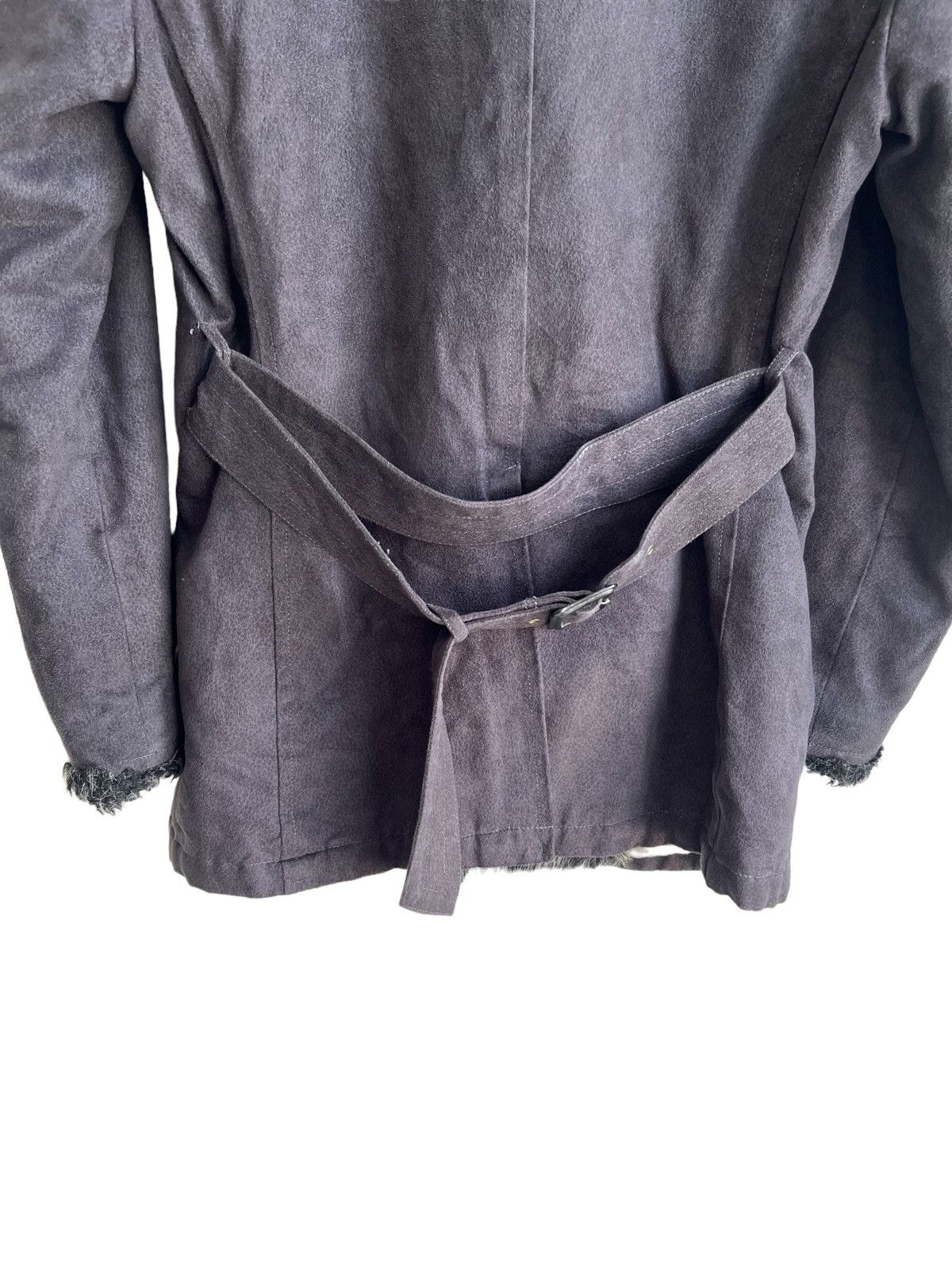 Yasuyuki Ishii 1990s Tornado Mart 🇯🇵 Faux Fur Part Belted Biker Coat Jacket Size US M / EU 48-50 / 2 - 9 Thumbnail