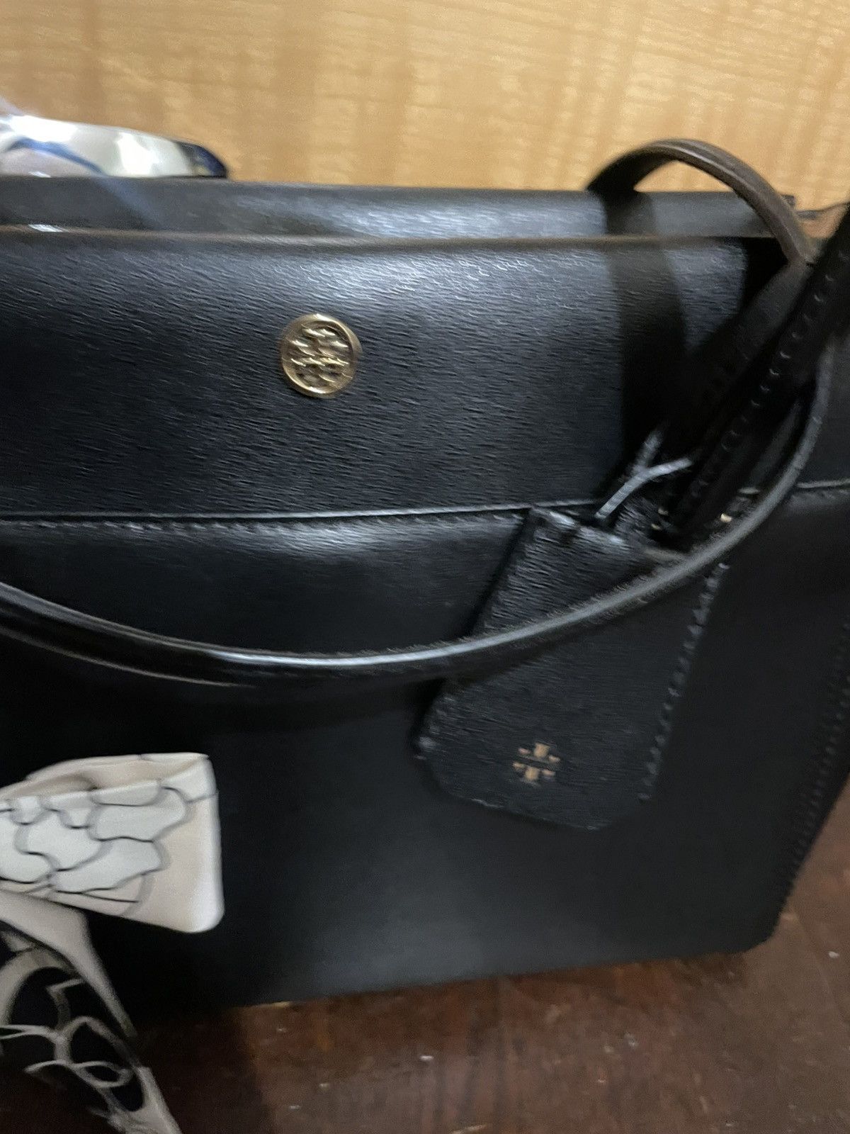 Tory Burch Tory Burch Bag Parker Tote Medium Black Leather Size ONE SIZE - 5 Thumbnail