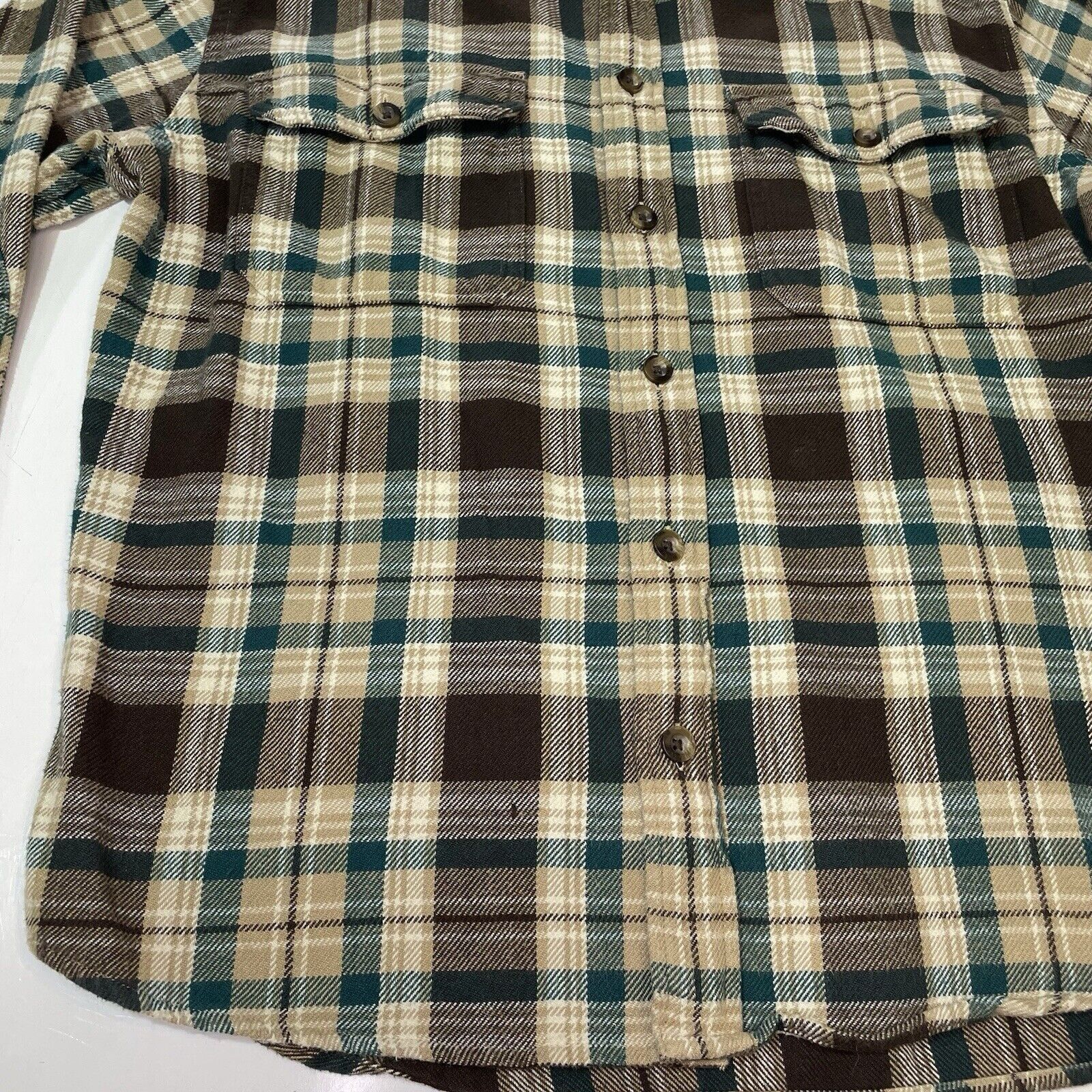 Woolrich Woolen Mills Woolrich Men's Green Blue Plaid Flannel Shirt Size M Outdoor Size US M / EU 48-50 / 2 - 2 Thumbnail