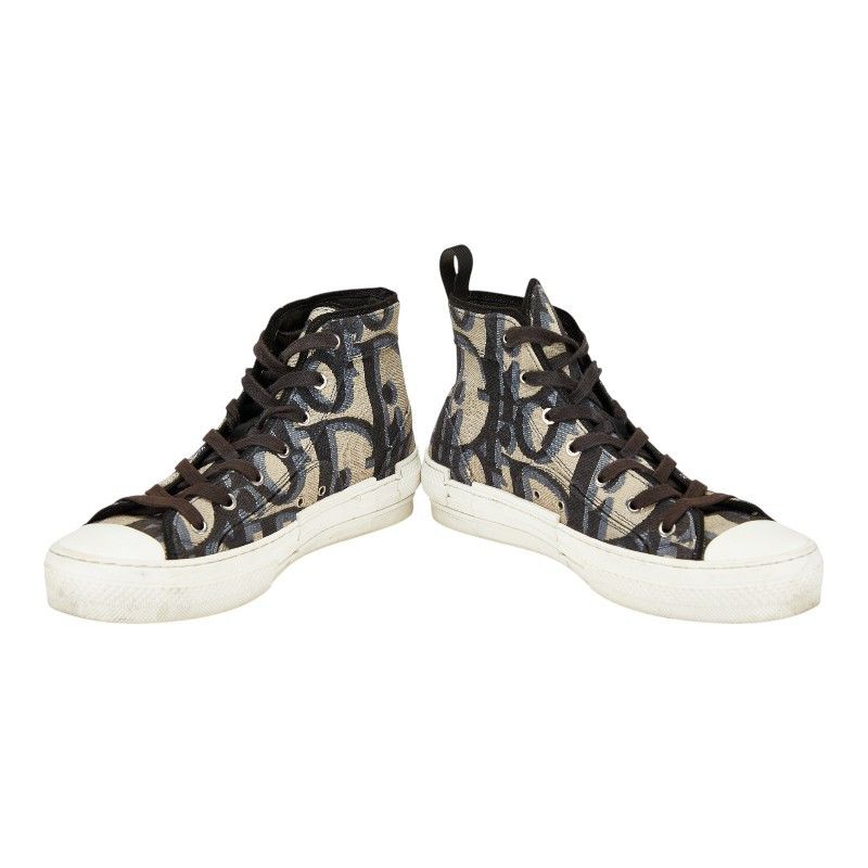 Dior Dior B23 Oblique Canvas High Top Sneakers Canvas Shoes DUTY FREE for USA