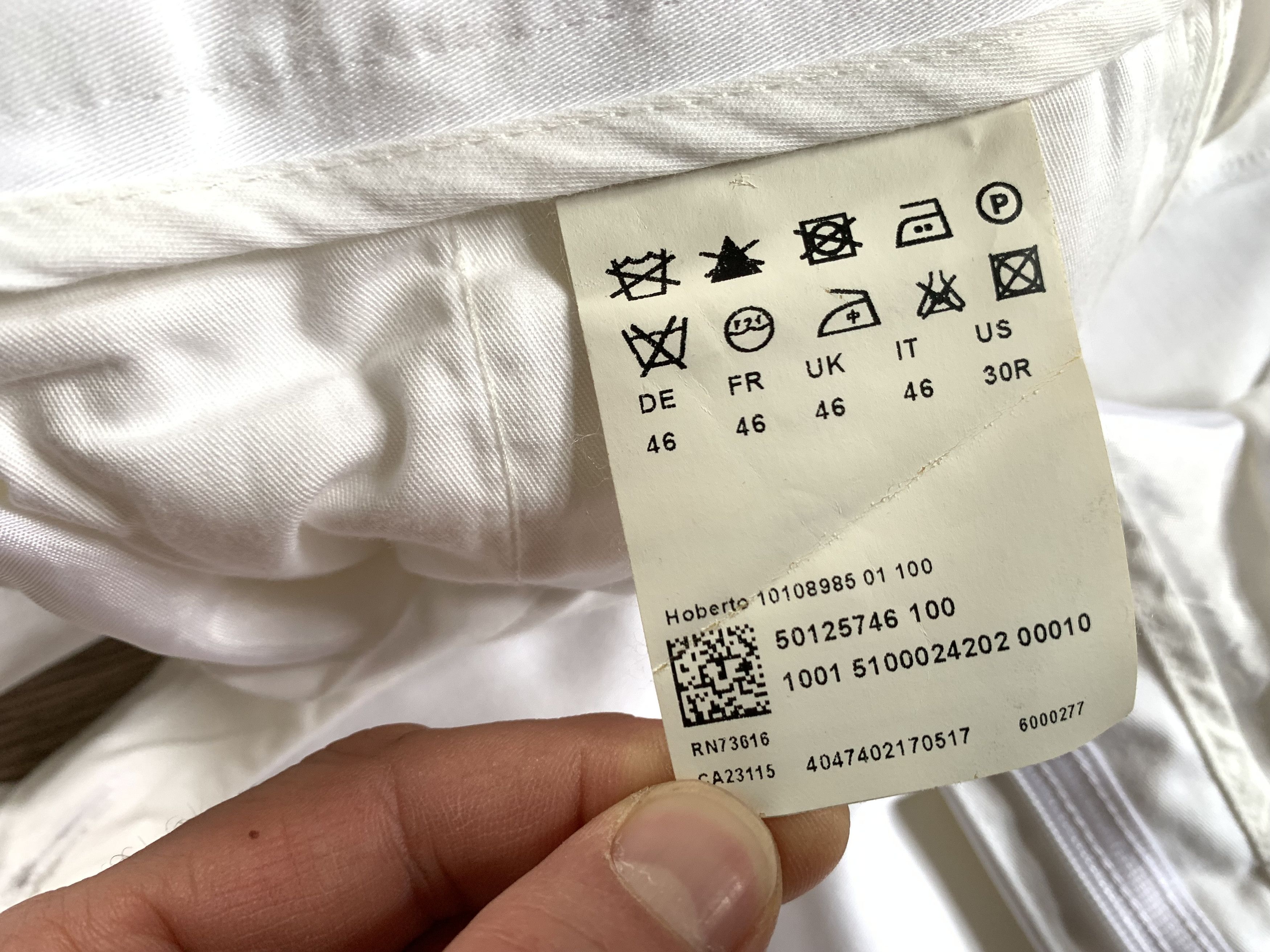 Hugo Boss Hugo Boss White Cotton Tailored Trousers Pants Size 34" / US 12 / IT 48 - 7 Thumbnail