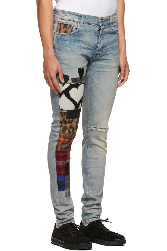 o1wfsh0625 Art Patch Jeans in Blue