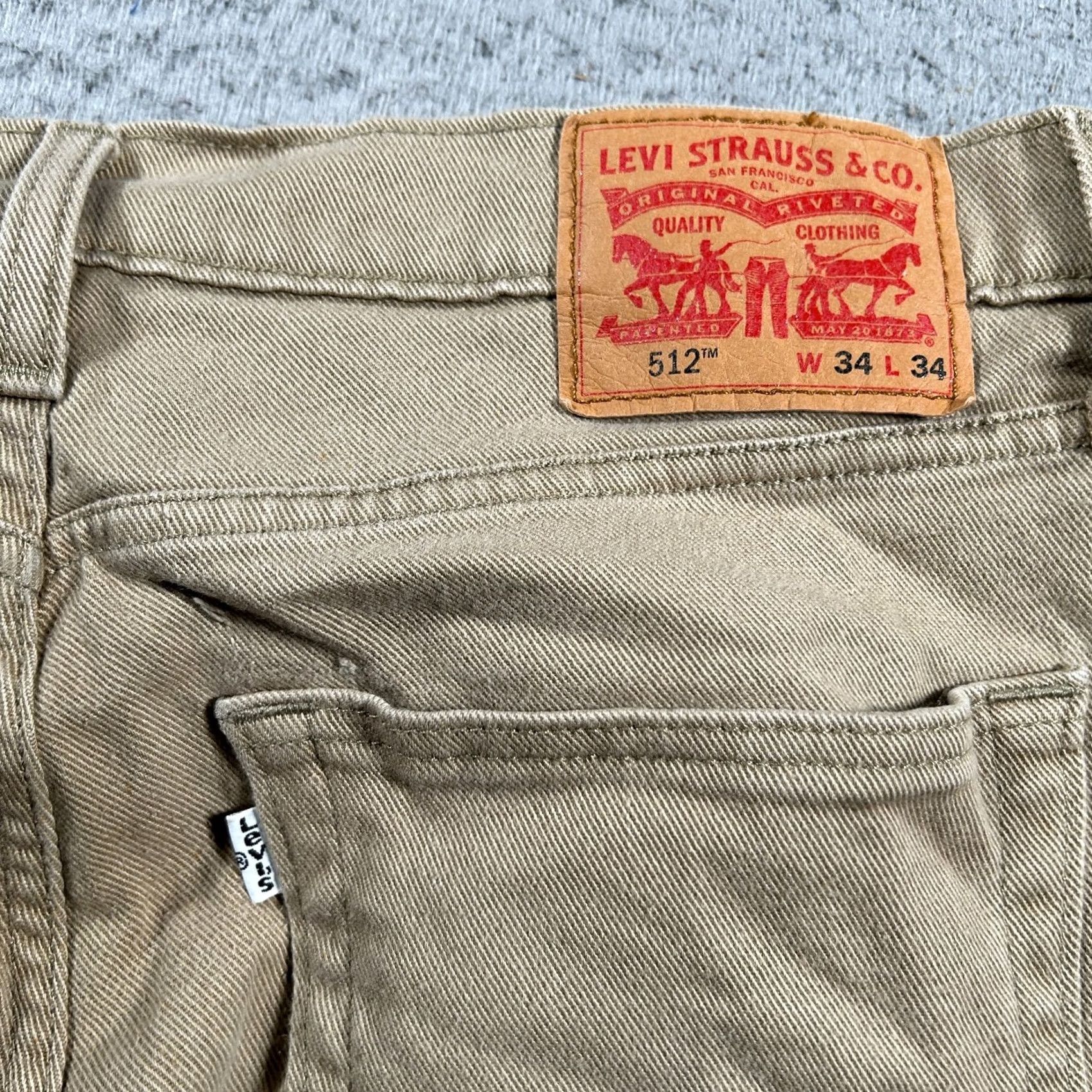 Levi's Levi's 512 Jeans Men 32x31 Tan Slim Fit Tapered Leg Stretch White Tab Casual Jeans Size US 32 / EU 48 - 6 Thumbnail