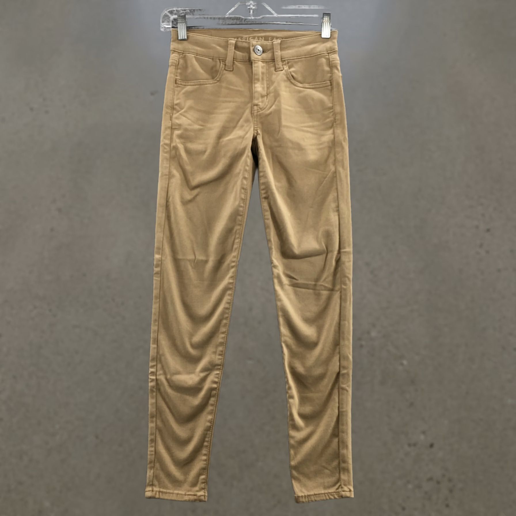 American Eagle Outfitters American Eagle Jegging Pants Womens 00 Short Beige Cotton Blend Jeans Skinny Bottoms Mens? No Size 32" / US 10 / IT 46 - 1 Thumbnail