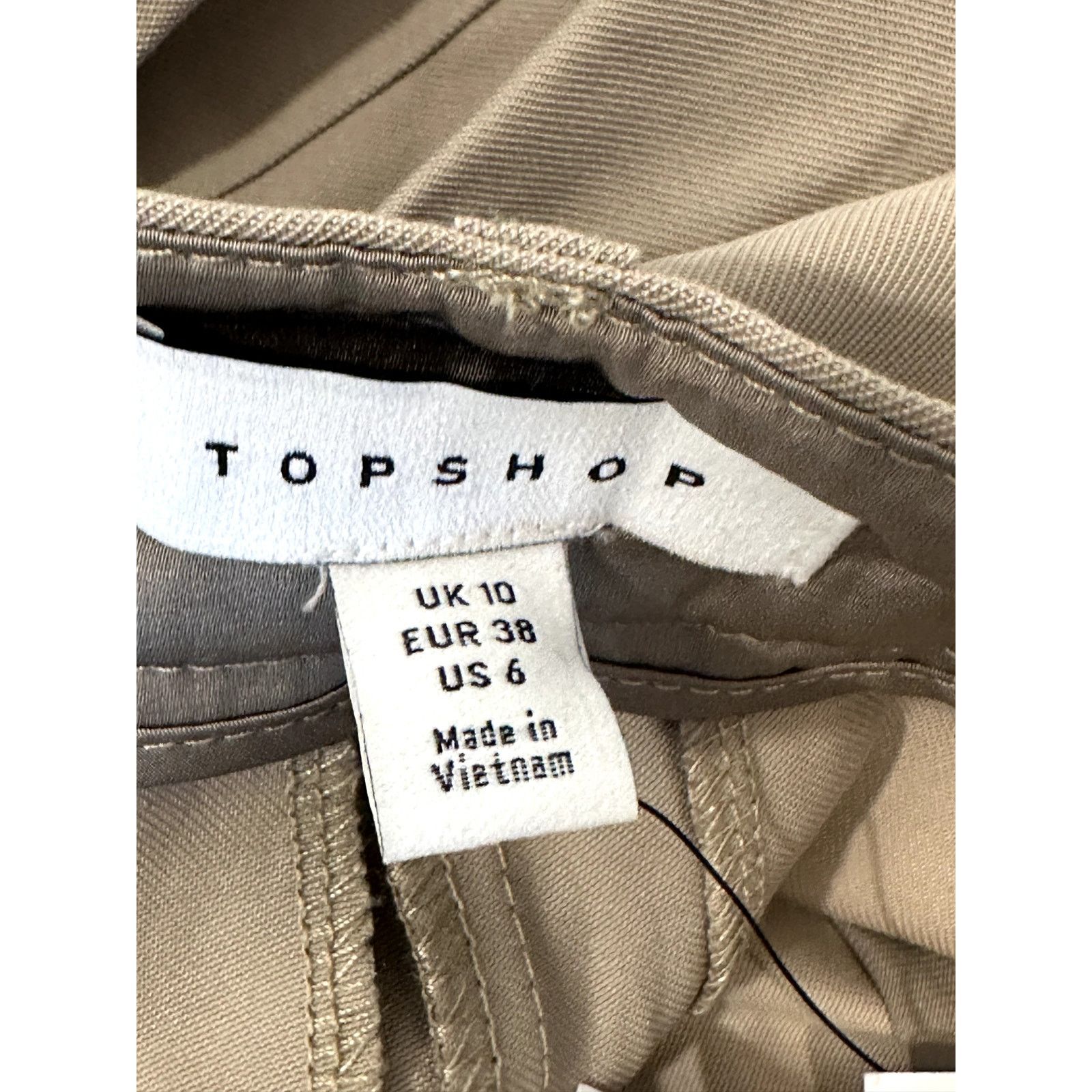 Topshop Topshop Flat Front Tan Beige Straight Leg Trousers 6 NWT Size 28" / US 6 / IT 42 - 8 Thumbnail