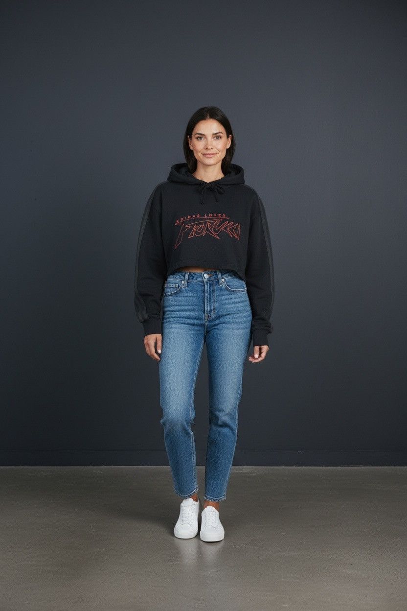 Fiorucci Adidas × Fiorucci Crop Hoodie Size S / US 4 / IT 40 - 2 Thumbnail