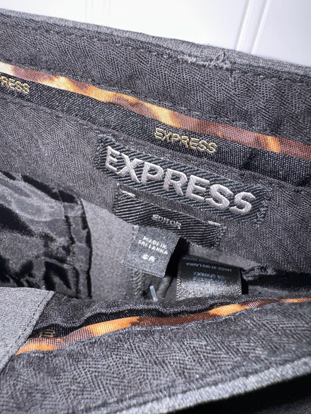 Express Express Editor Women's 6R Charcoal Grey Trouser Dress Pants Size 28" / US 6 / IT 42 - 3 Thumbnail
