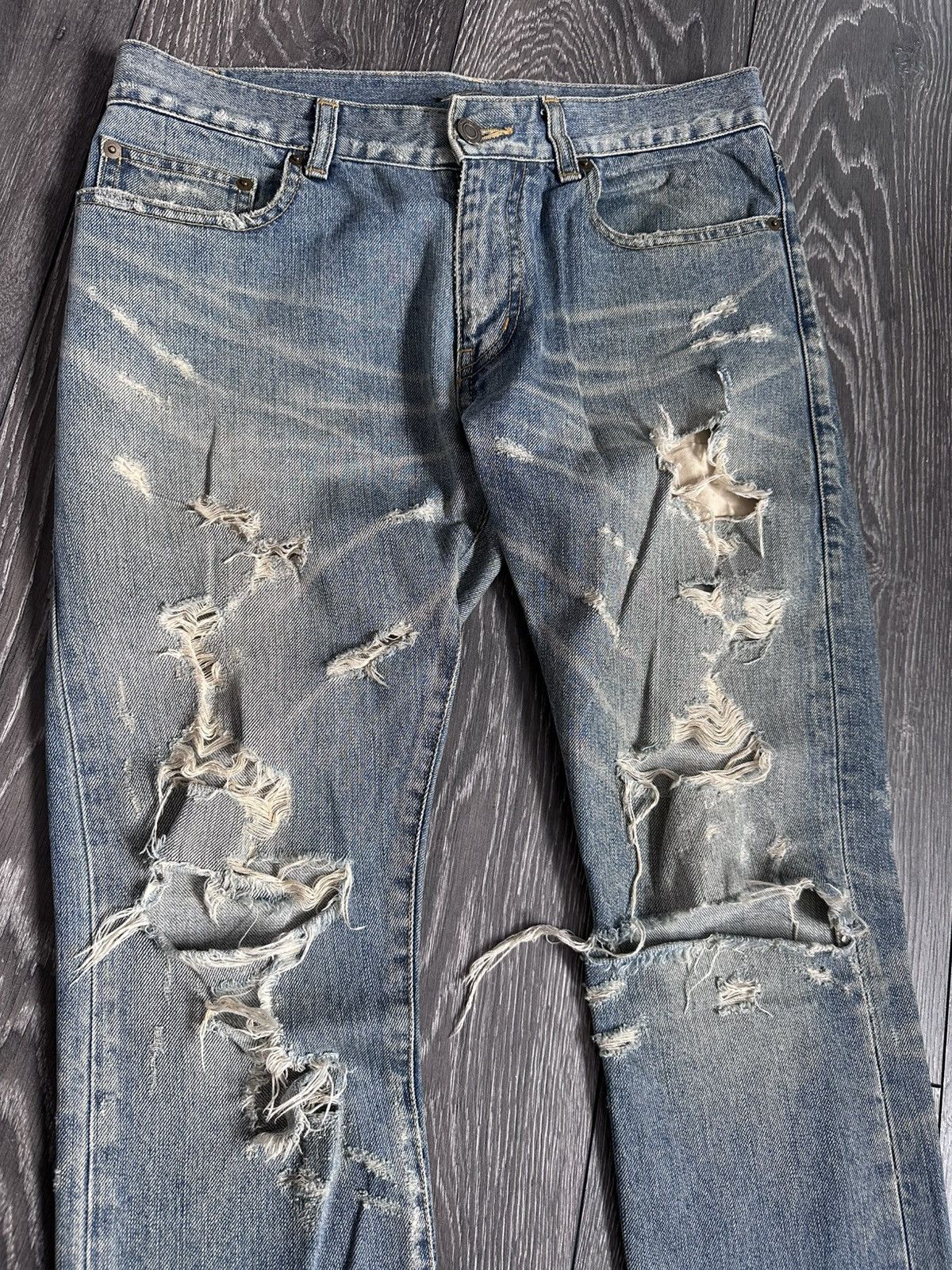 Saint Laurent Paris saint laurent paris aw13 crash distressed jeans Size US 31 - 2 Thumbnail