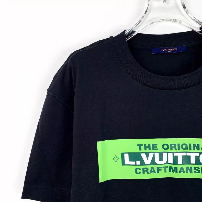 Louis Vuitton Louis Vuitton 22 black logo monogrammed cotton crewneck T- Size US L / EU 52-54 / 3 - 3 Thumbnail
