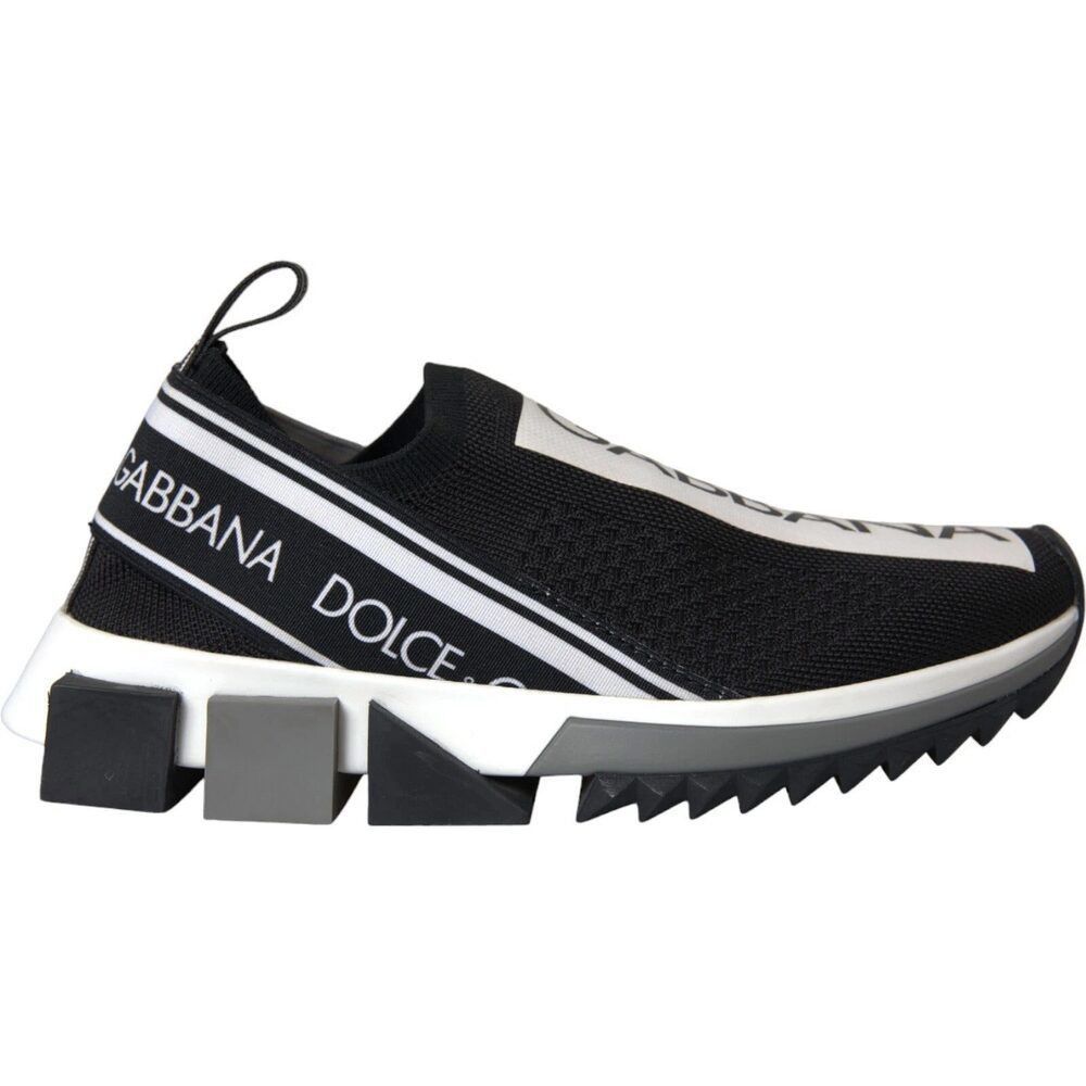 Dolce Gabbana Black White Slip On Sorrento Sneakers Shoes