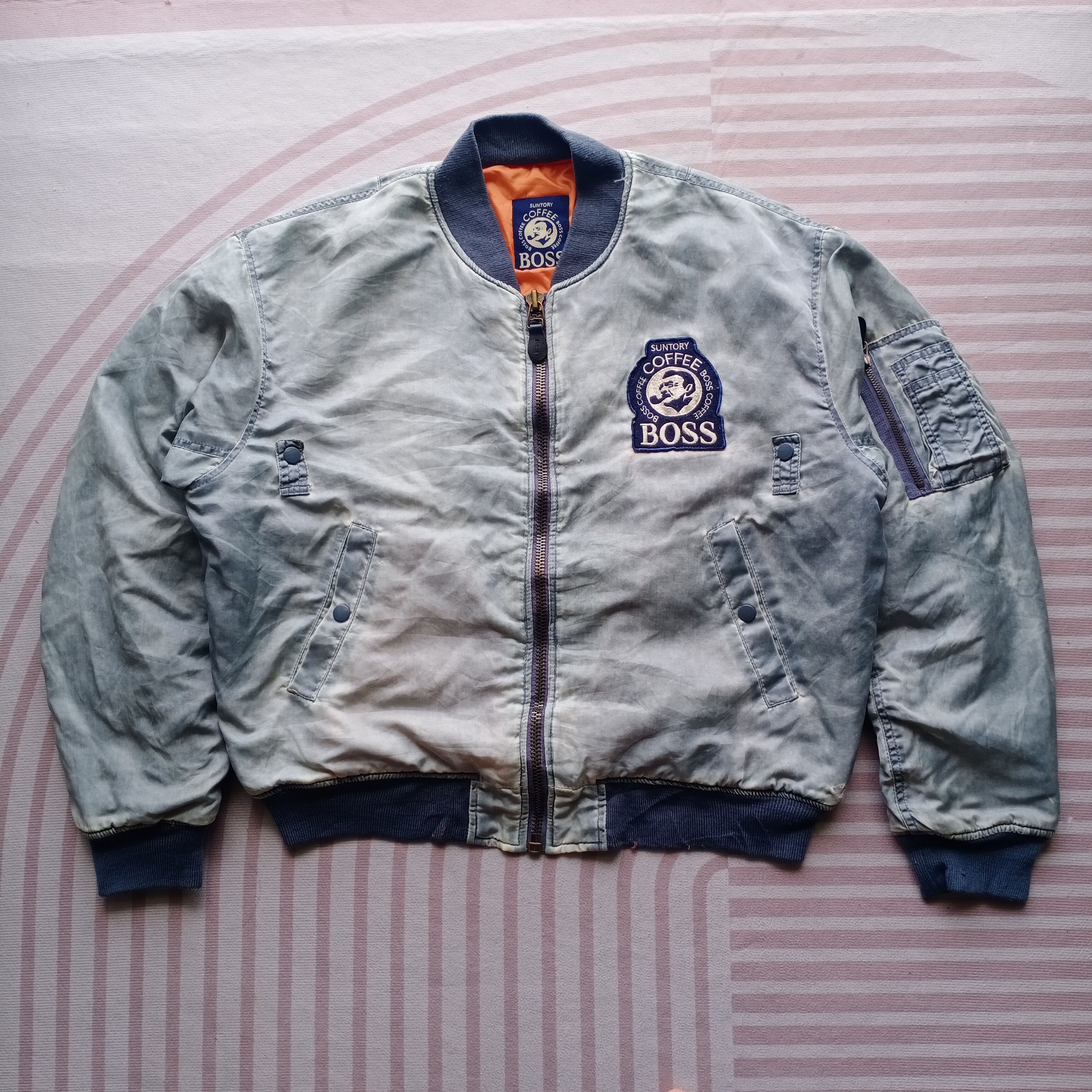 Vintage Vintage Suntory Boss Coffee Sun Faded Ma-1 Bomber Jacket Size US XL / EU 56 / 4 - 2 Thumbnail