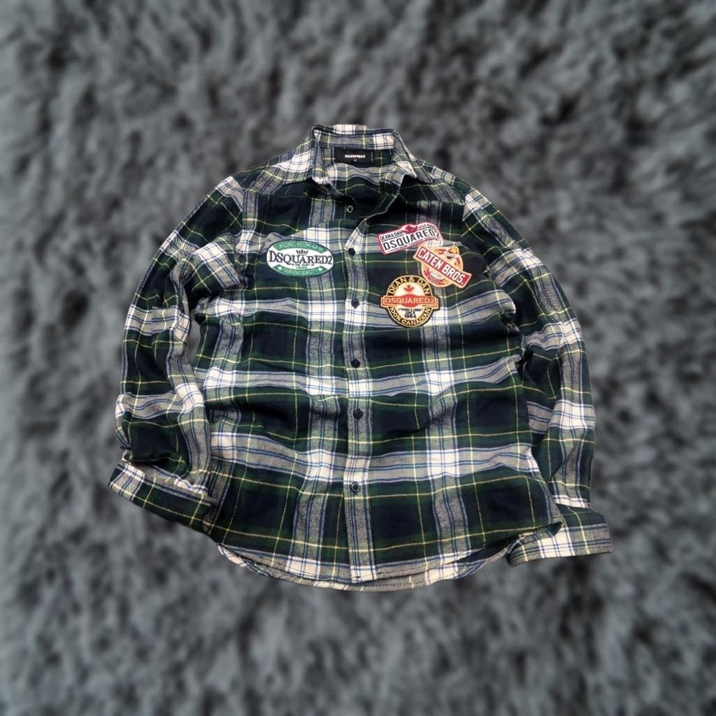 Dsquared2 Dsquared2 Design Dark Green Logo Check Flannel Long sleeve Shirt Button-Up Mens XS S Green Check Brand Dsquared2 Design 90s? Not Vintage Size US S / EU 44-46 / 1 - 1 Thumbnail