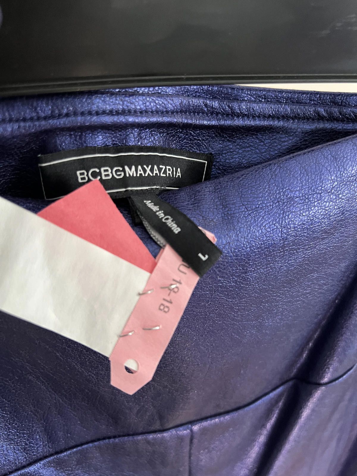 Bcbgmaxazria BCBGMAXAZRIA Metallic Blue Coated Leggings Size 36" / US 14 / IT 50 - 5 Thumbnail