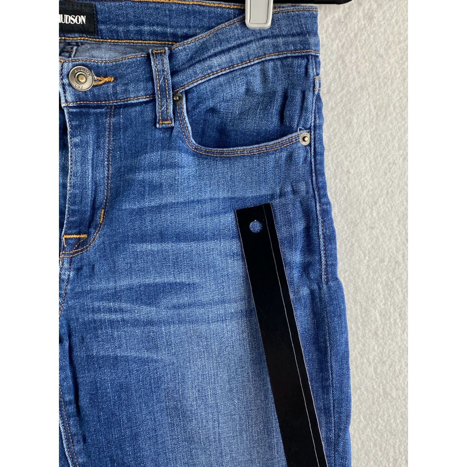 Hudson Hudson Jeans Womens 29 Ankle Tapered Stretch Distressed Denim Dark Wash 29x27 Jeans Mens? Size 29" - 3 Thumbnail