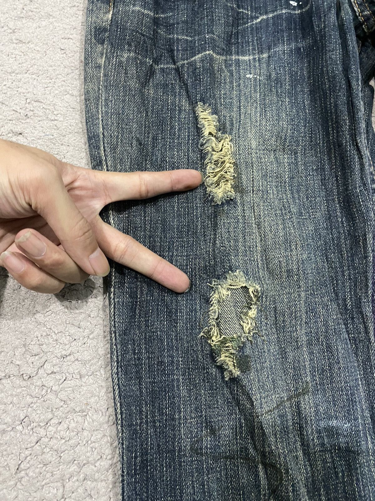 If Six Was Nine ROOT THREE Flared Paint Splashed Low Rise Denim Size US 31 - 7 Thumbnail