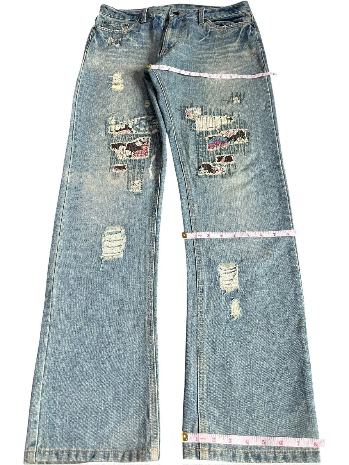 Kapital Vintage Japanese Brand Mud Wash Boro Sashiko Jeans Size 31" - 8 Thumbnail