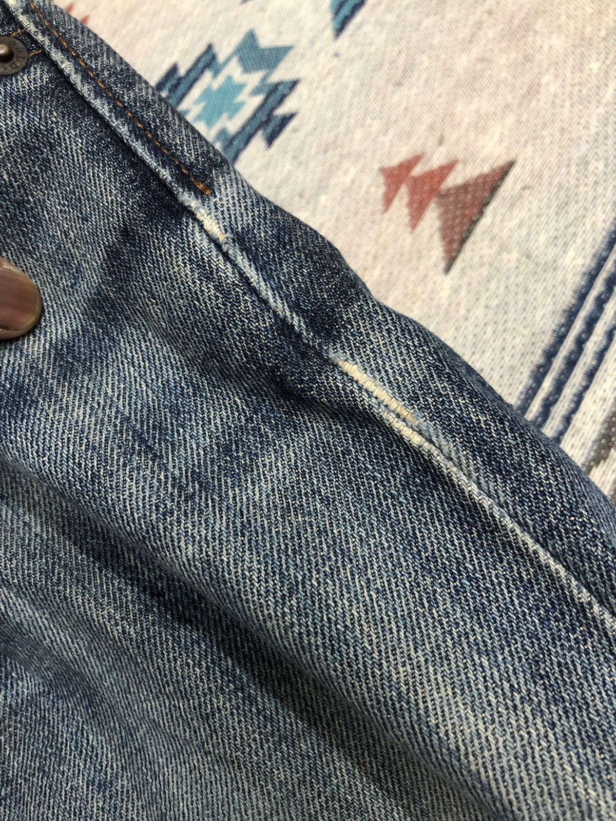 Japanese Brand WIDE LEG GOLD RUSH DISTRESSED DENIM Size US 30 / EU 46 - 11 Thumbnail
