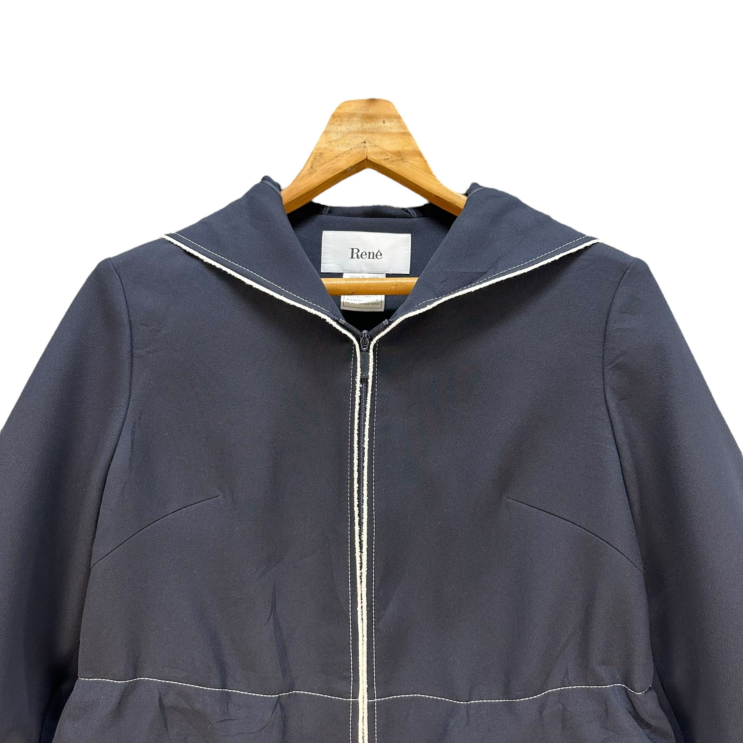 Japanese Brand RENE Japan Hooded Polyester Light Overcoat Jacket #A45-1048 Size S / US 4 / IT 40 - 2 Thumbnail