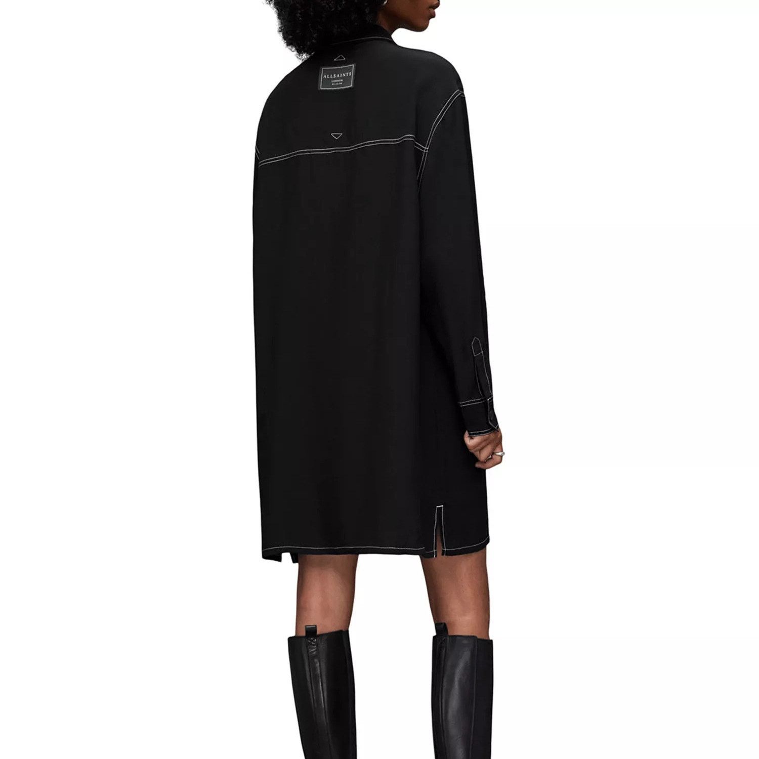 Allsaints AllSaints Vita Shirt Dress Long Sleeve Goth Black US Size 4 Size S / US 4 / IT 40 - 12 Thumbnail