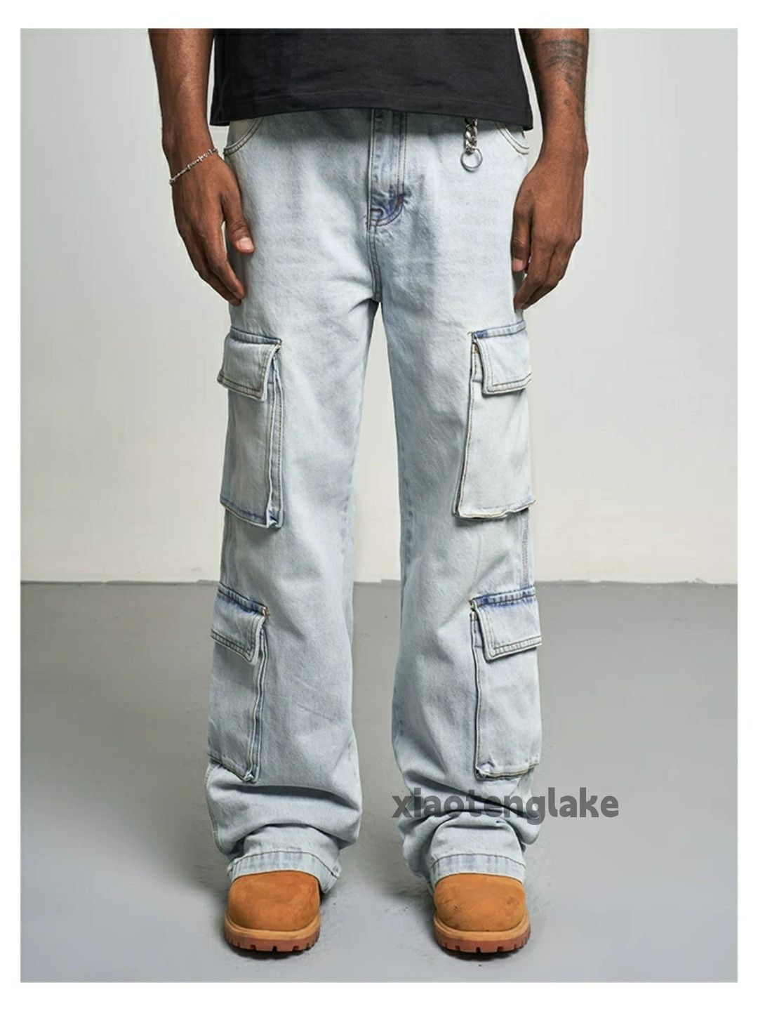 Jean × Vintage washed faded loose baggy skate hiphop cargo pants Size US 30 / EU 46 - 5 Thumbnail