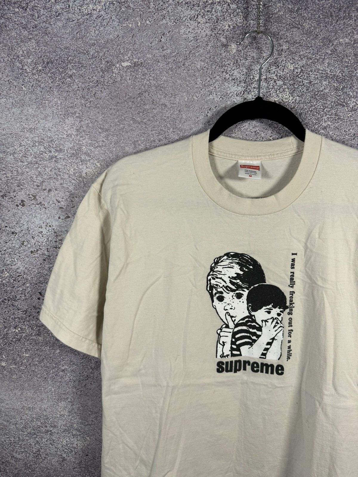 Supreme × Vintage Supreme Freaking Out Tee Beige Medium Authentic Streetwear Size US M / EU 48-50 / 2 - 3 Thumbnail