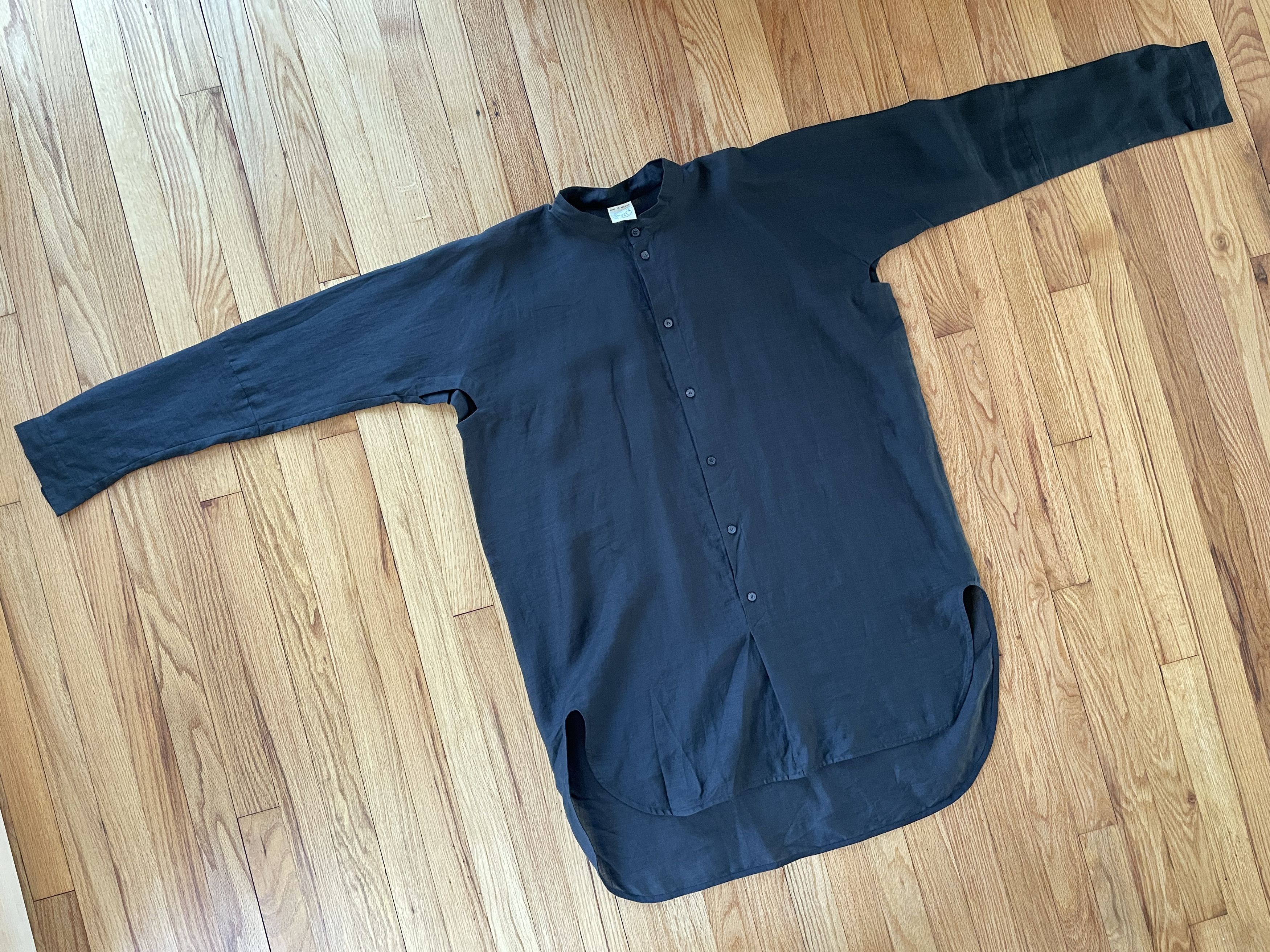 Long Black button up Tunic Style- Raime