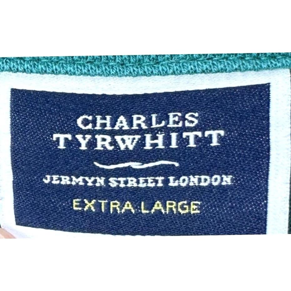 Charles Tyrwhitt Charles Tyrwhitt Polo Shirt Men XL Green Short Sleeve Rugby Logo Outdoor Comfort Breathable Collared Solid Cotton Spandex Size US XL / EU 56 / 4 - 4 Thumbnail
