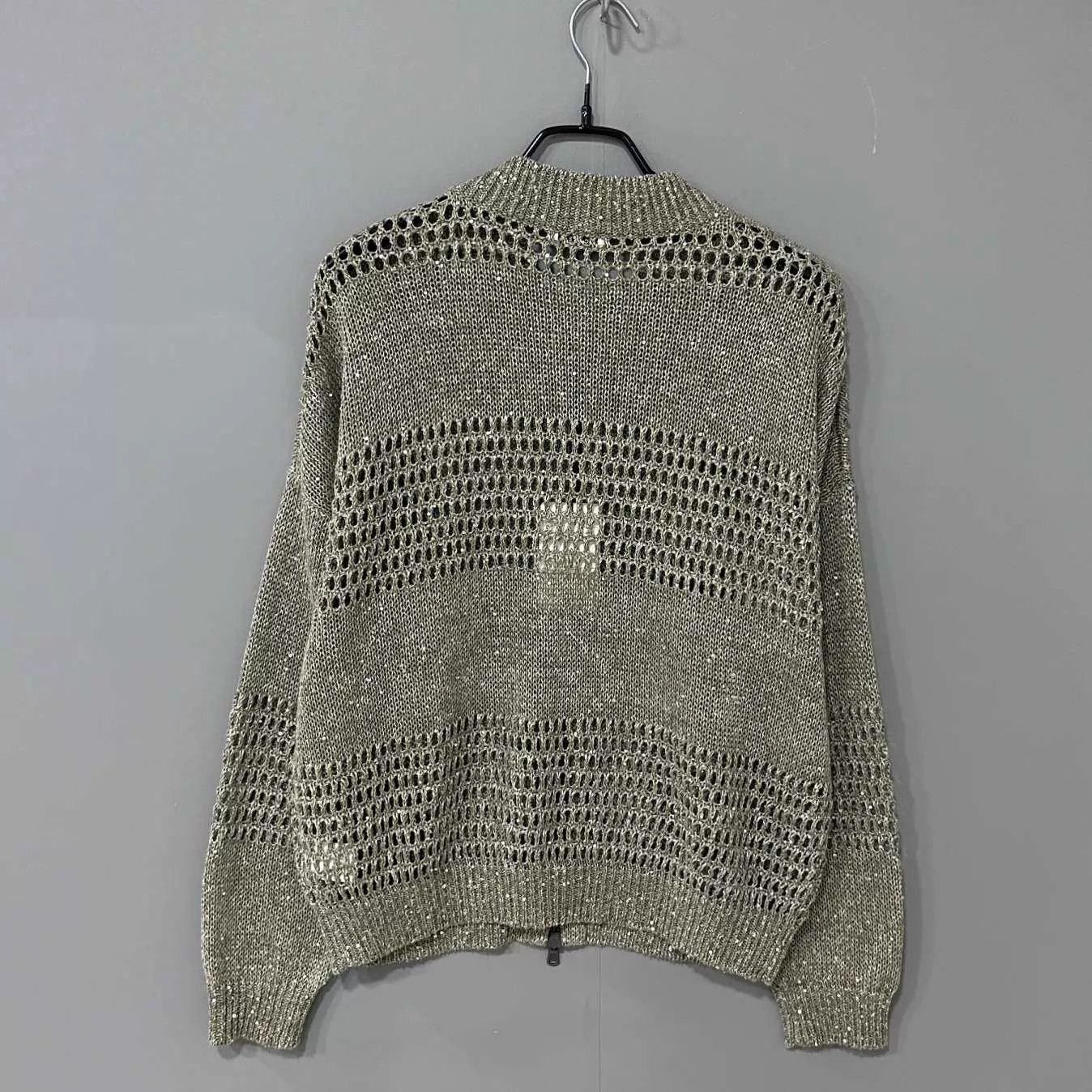 Brunello Cucinelli Brunello Cucinelli Heavyweight Linen Sequin Knit Jacket M Size M / US 6-8 / IT 42-44 - 3 Thumbnail
