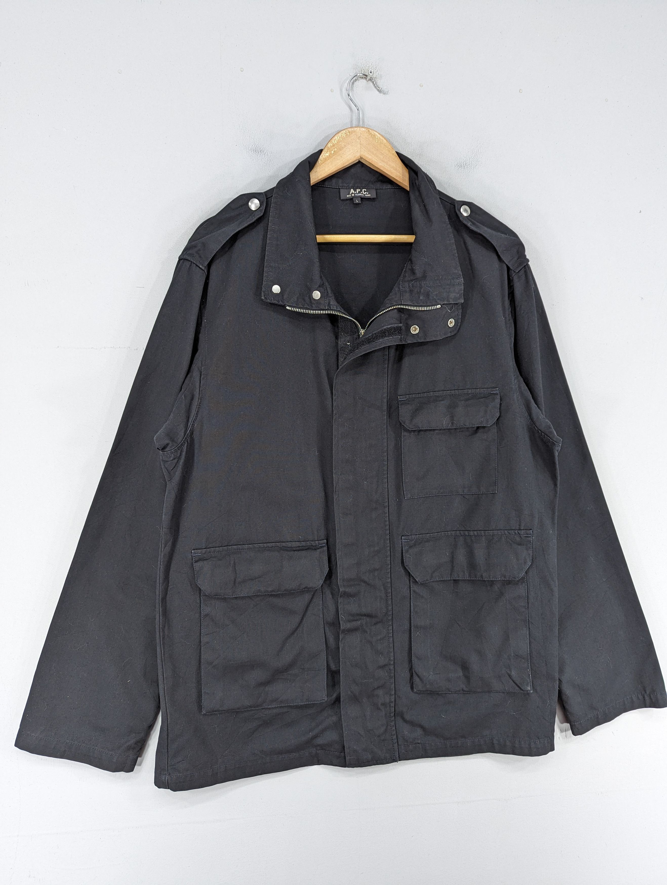 Vintage selling APC - Black Military Patchwork Jacket