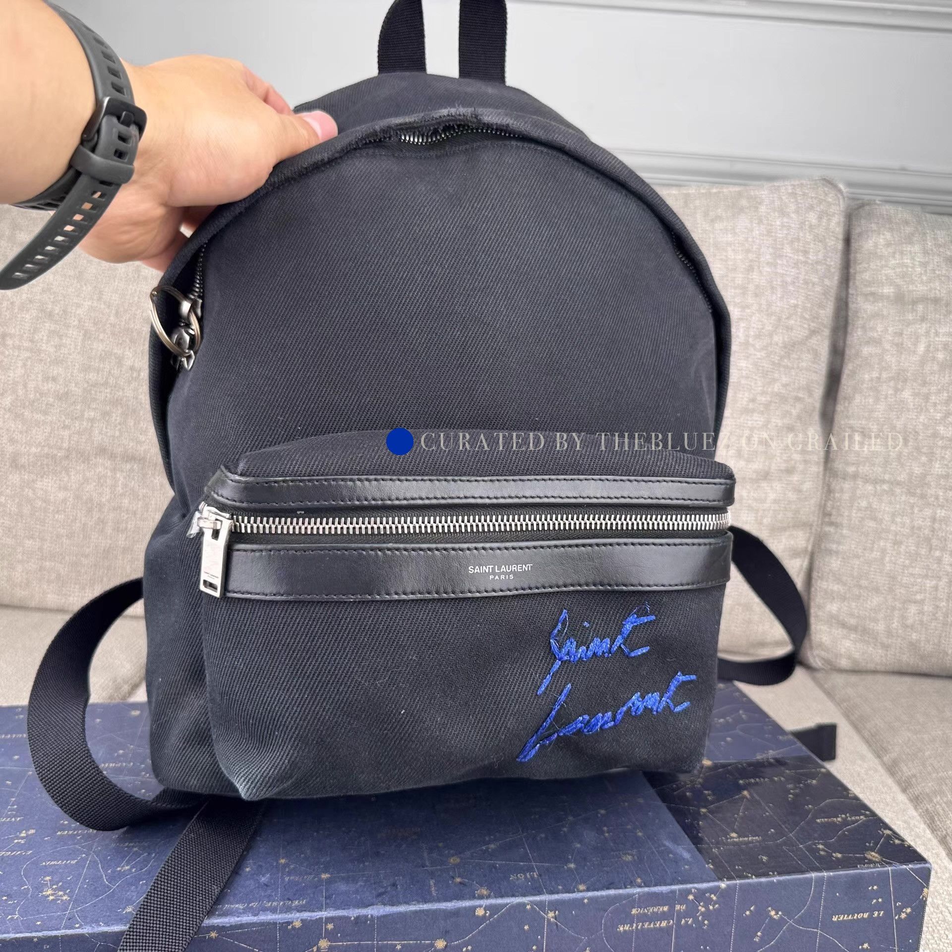 Saint Laurent Paris Sleek Black Backpack with Minimalist Design Size ONE SIZE - 1 Thumbnail