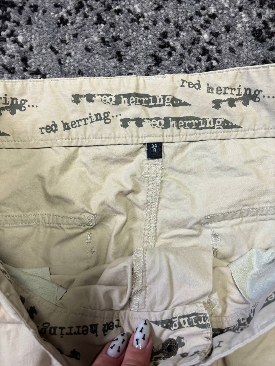 Japanese Brand × Vintage Vintage Y2K Red Herring Debenhams Baggy Cargo Pants Size US 34 / EU 50 - 5 Thumbnail