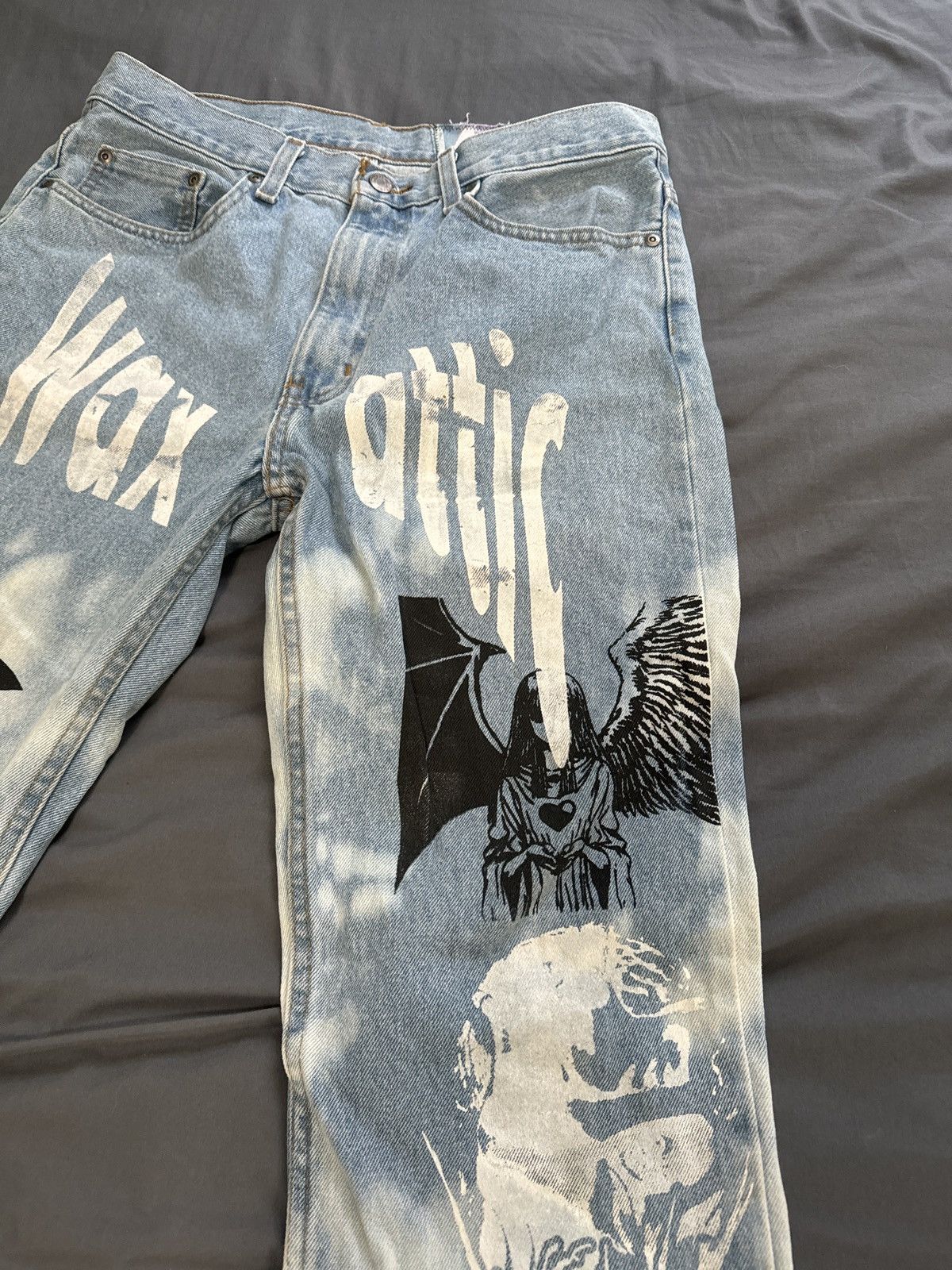 Vintage Wax Attic 1/1 Washed Denim Yu-Gi-Oh Jeans Size US 32 / EU 48 - 6 Thumbnail