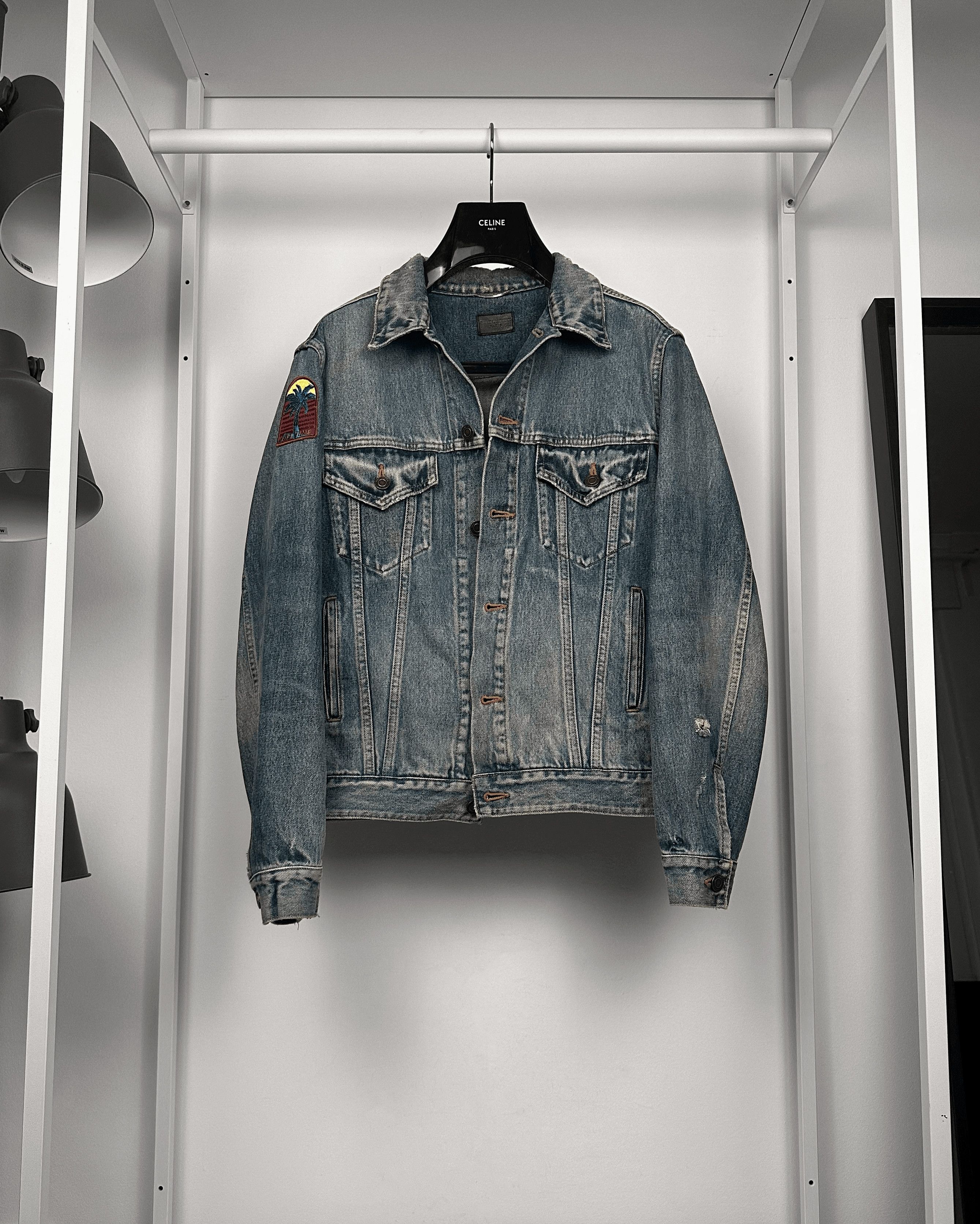 Saint Laurent Paris Saint Laurent Palm Lifetime Patch Denim Jacket Size US XL / EU 56 / 4 - 1 Thumbnail